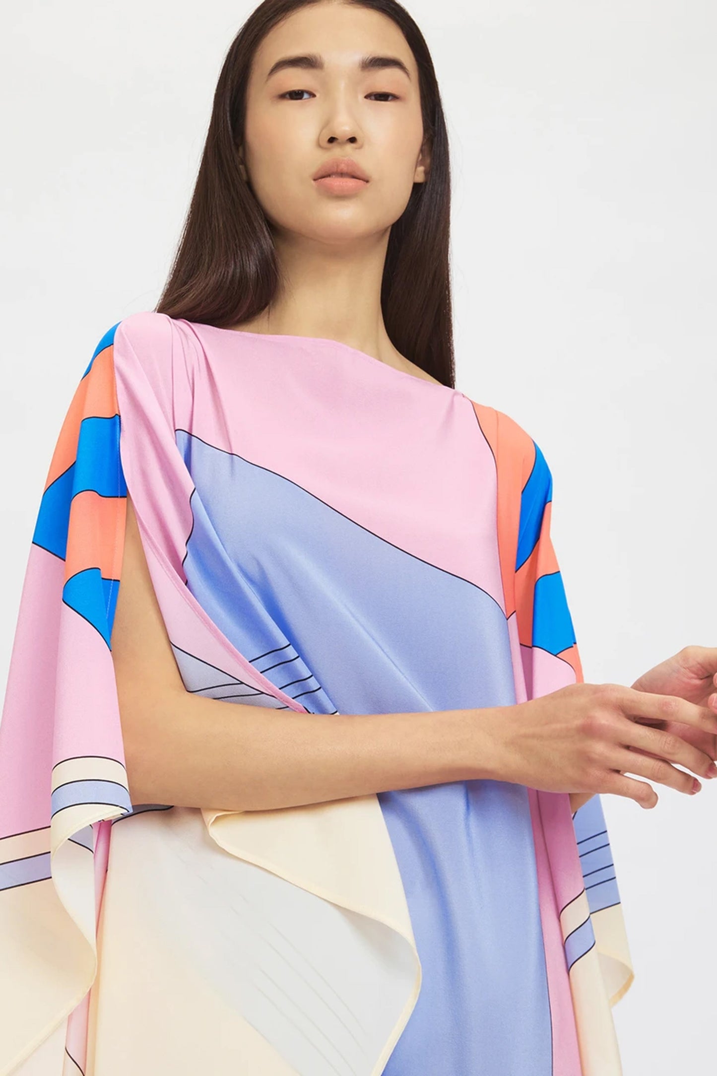 Woman Printed Soft Silk Crepe Kaftan