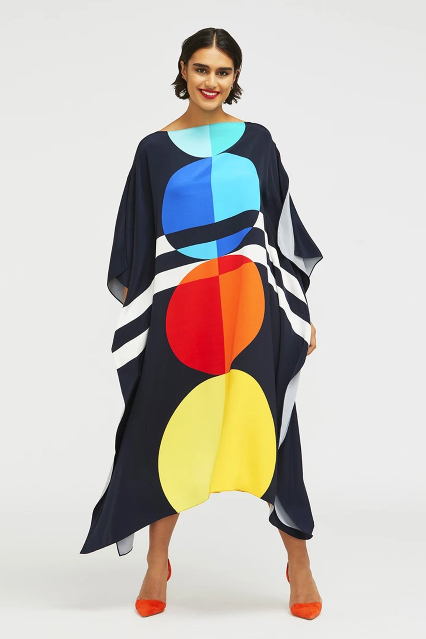 Woman Printed Soft Silk Crepe Kaftan
