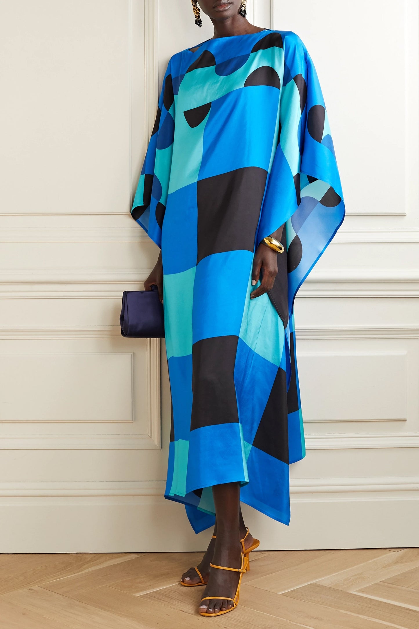 Woman Printed Soft Silk Crepe Kaftan