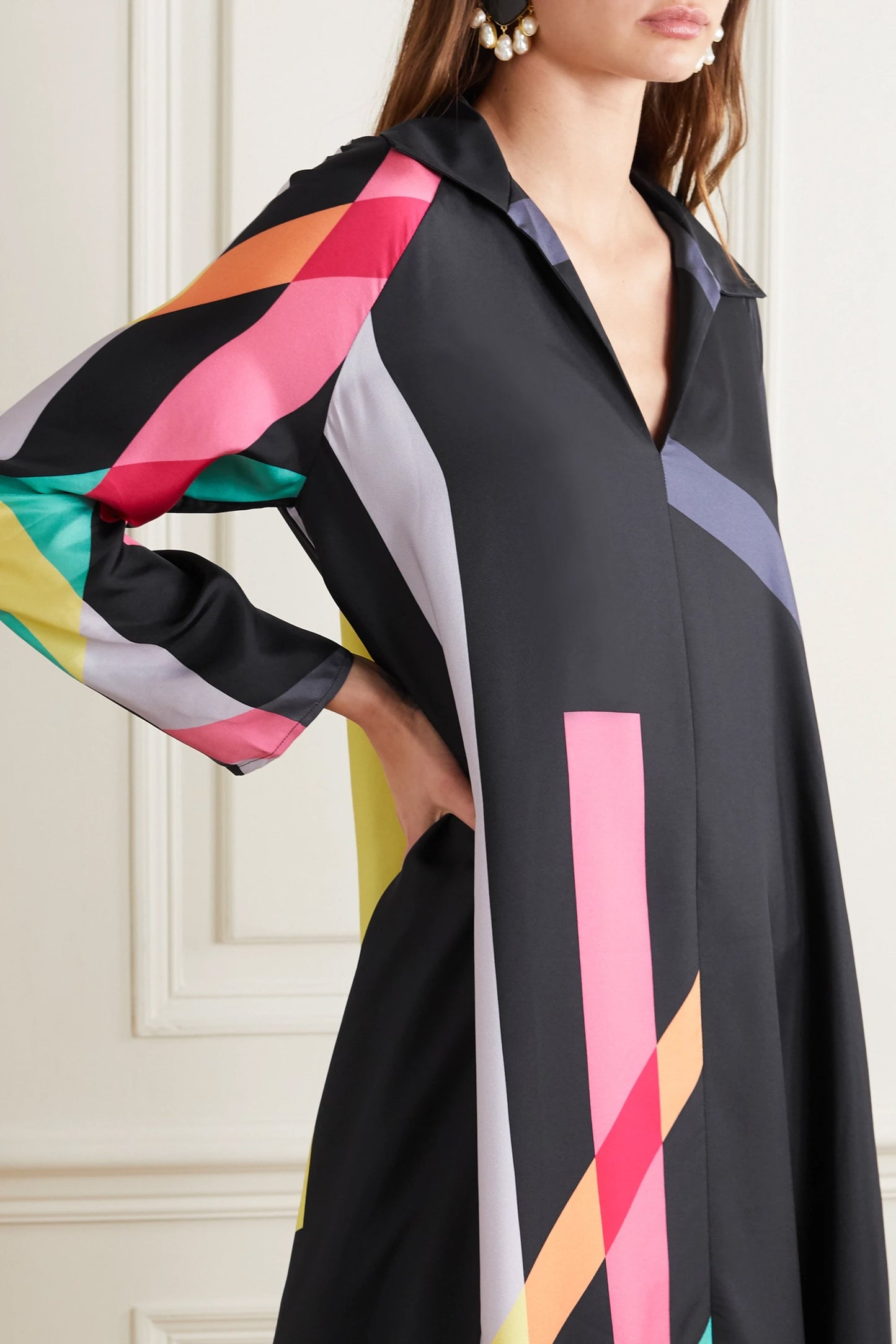 Woman Printed Soft Silk Crepe Kaftan