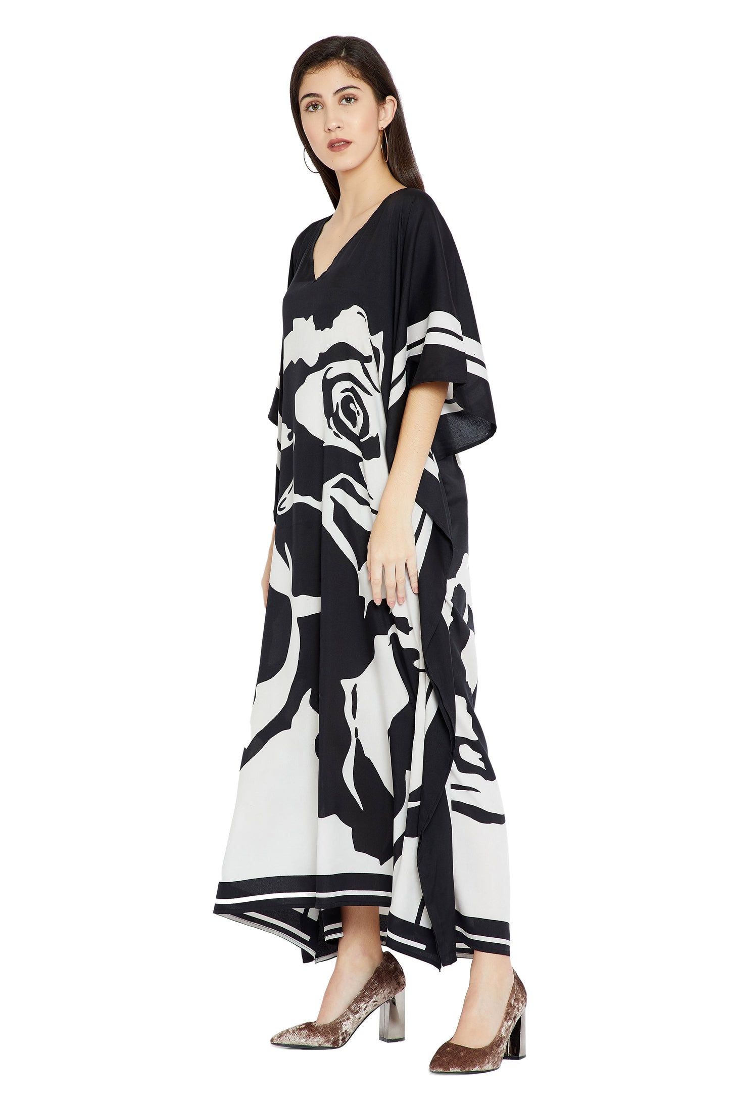 Woman Printed Soft Silk Crepe Kaftan