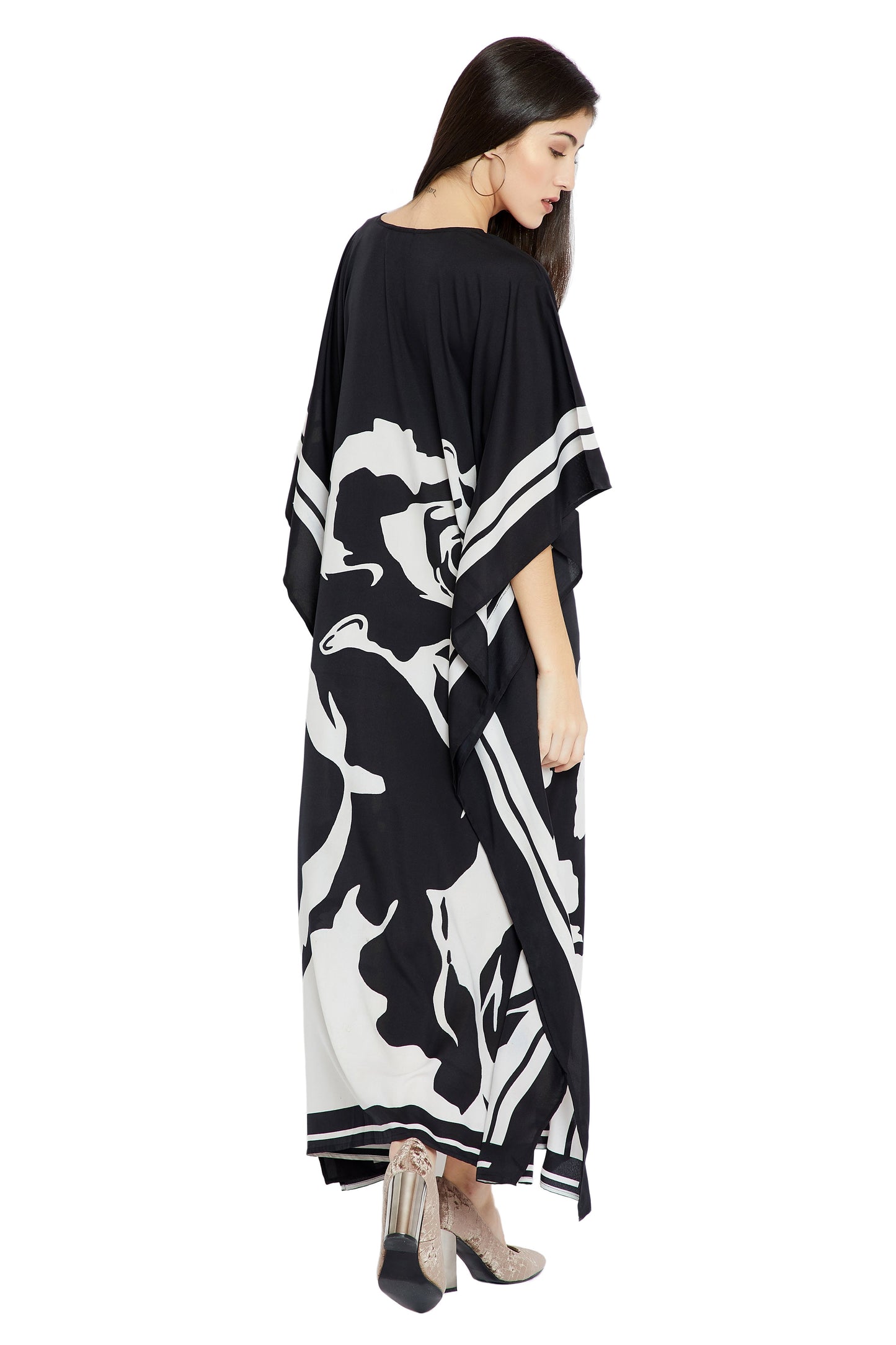 Woman Printed Soft Silk Crepe Kaftan