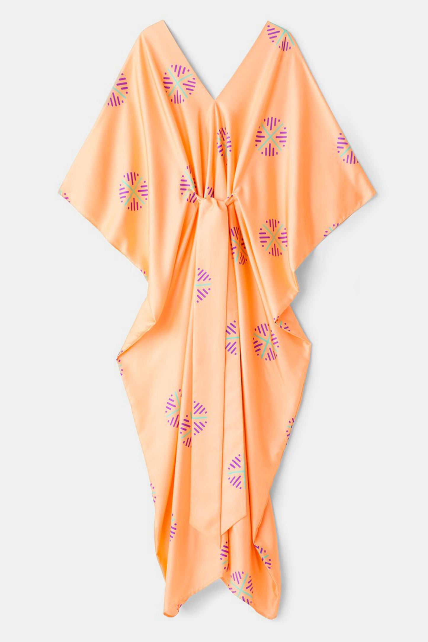 Woman Printed Soft Satin Silk Kaftan
