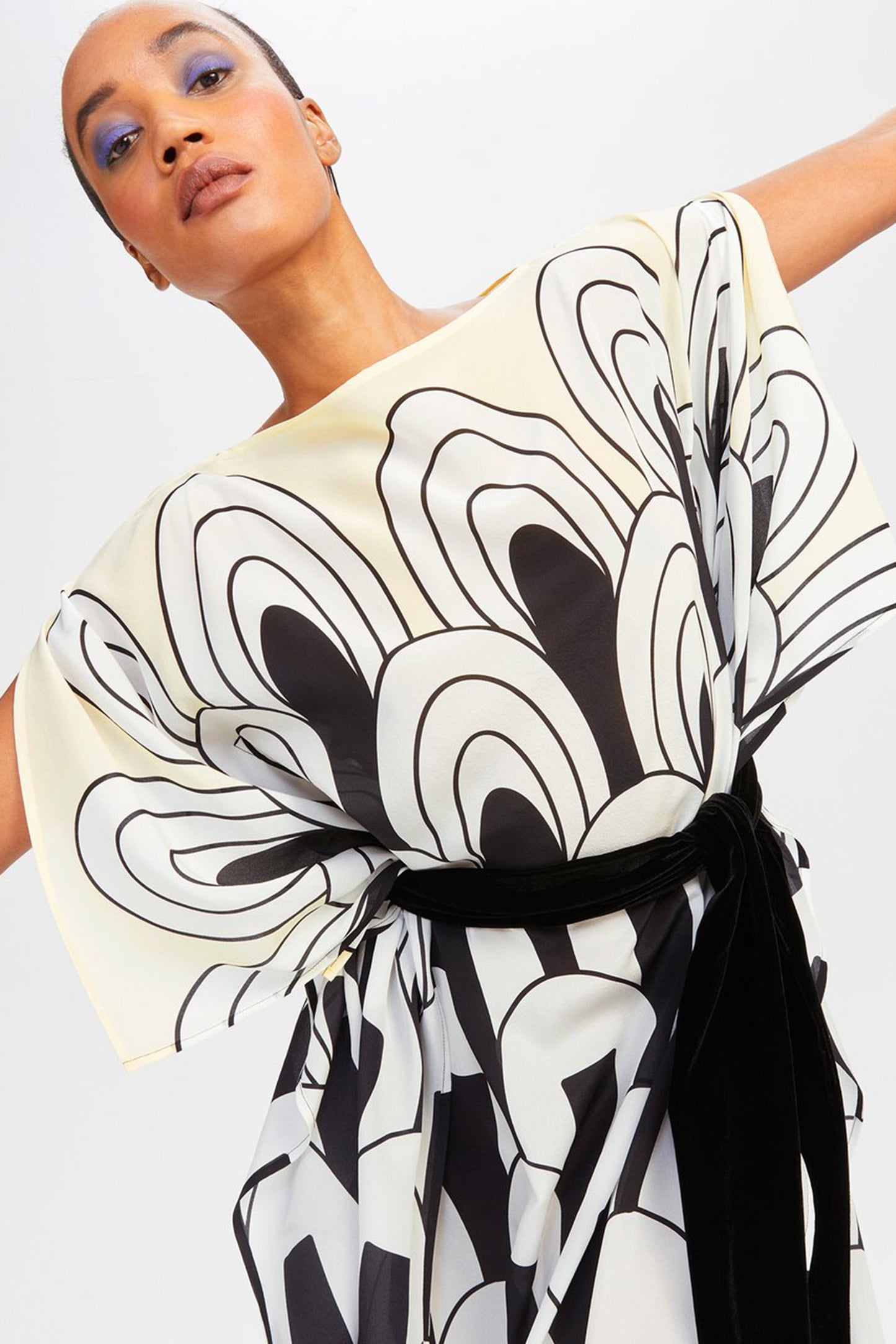 Woman Printed Soft Silk Crepe Kaftan