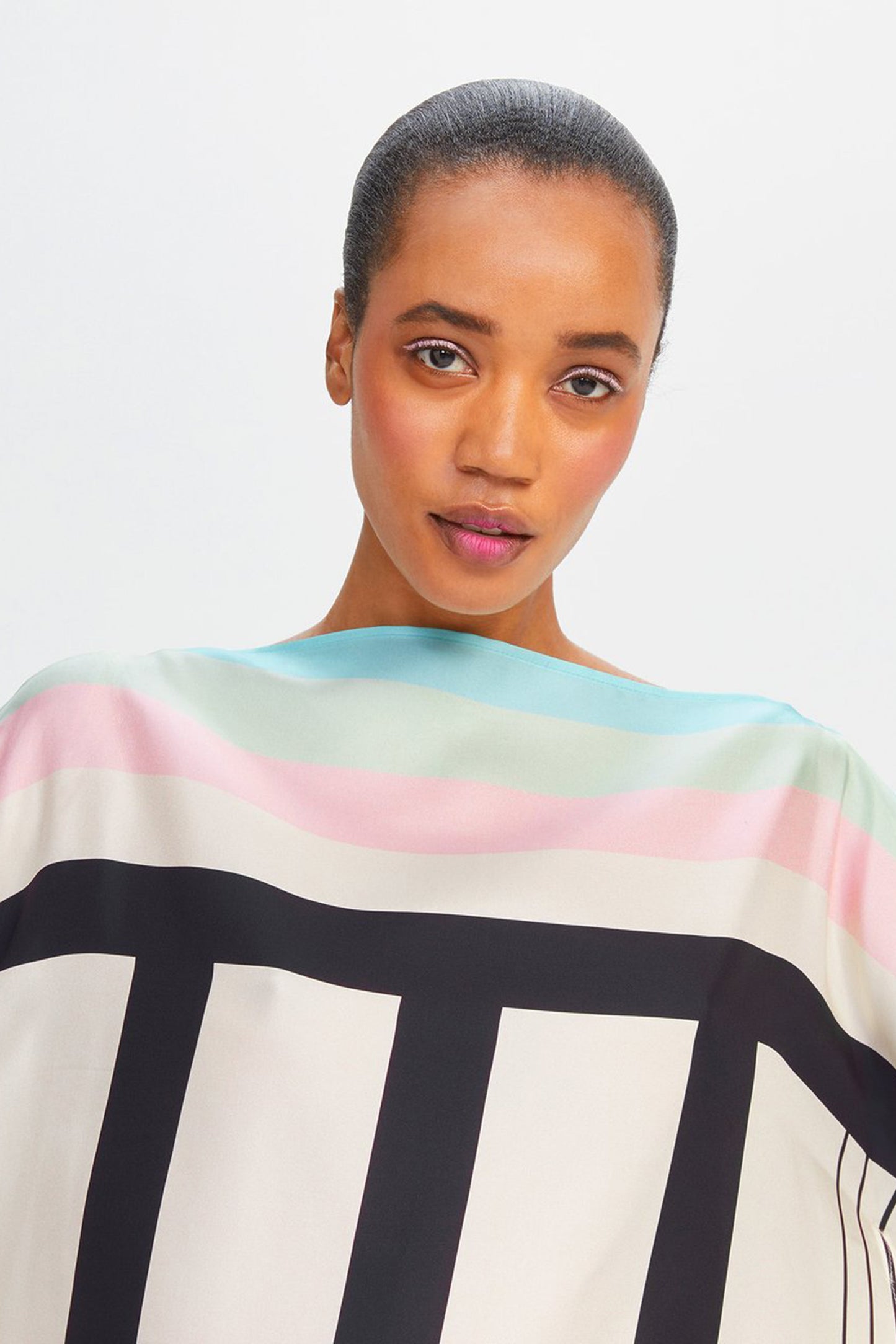 Woman Printed Soft Satin Silk Kaftan