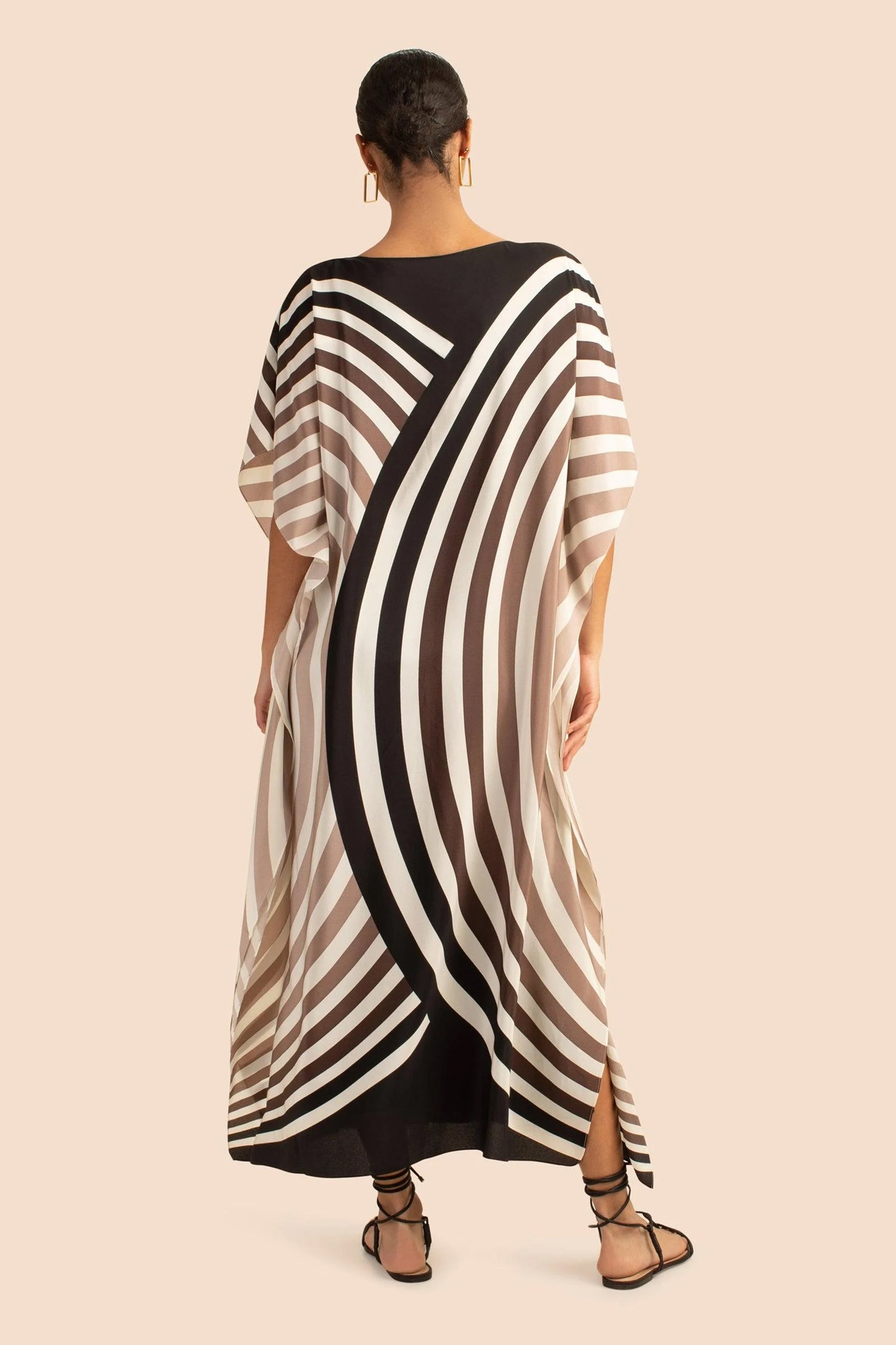 Woman Printed Soft Satin Silk Kaftan