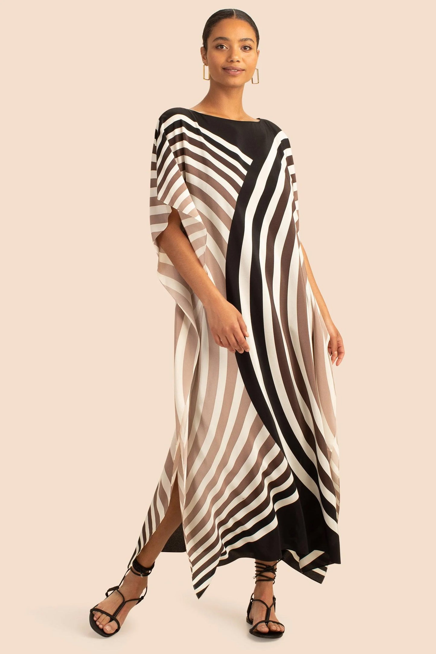 Woman Printed Soft Satin Silk Kaftan
