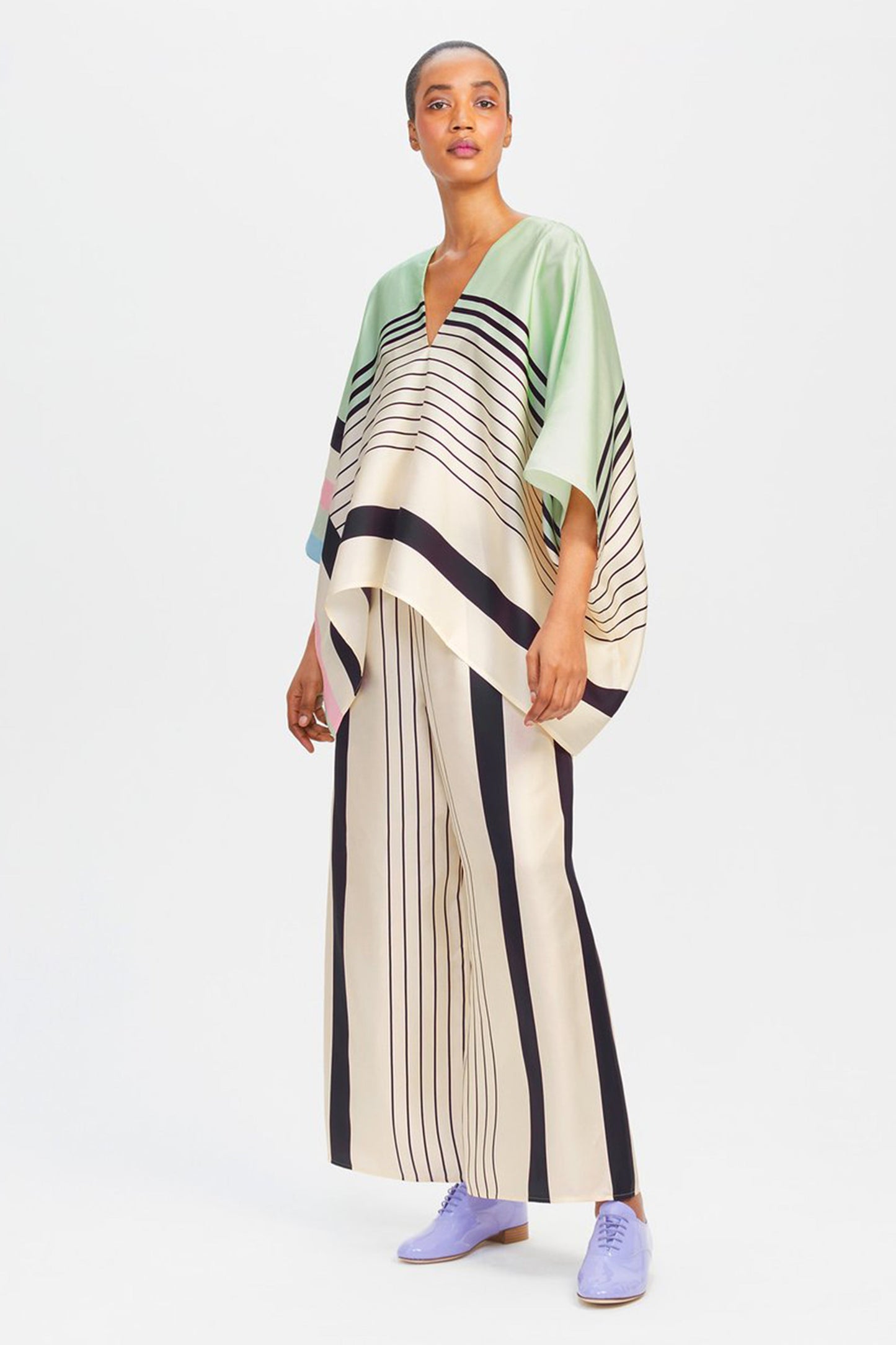 Woman Printed Soft Satin Silk Kaftan