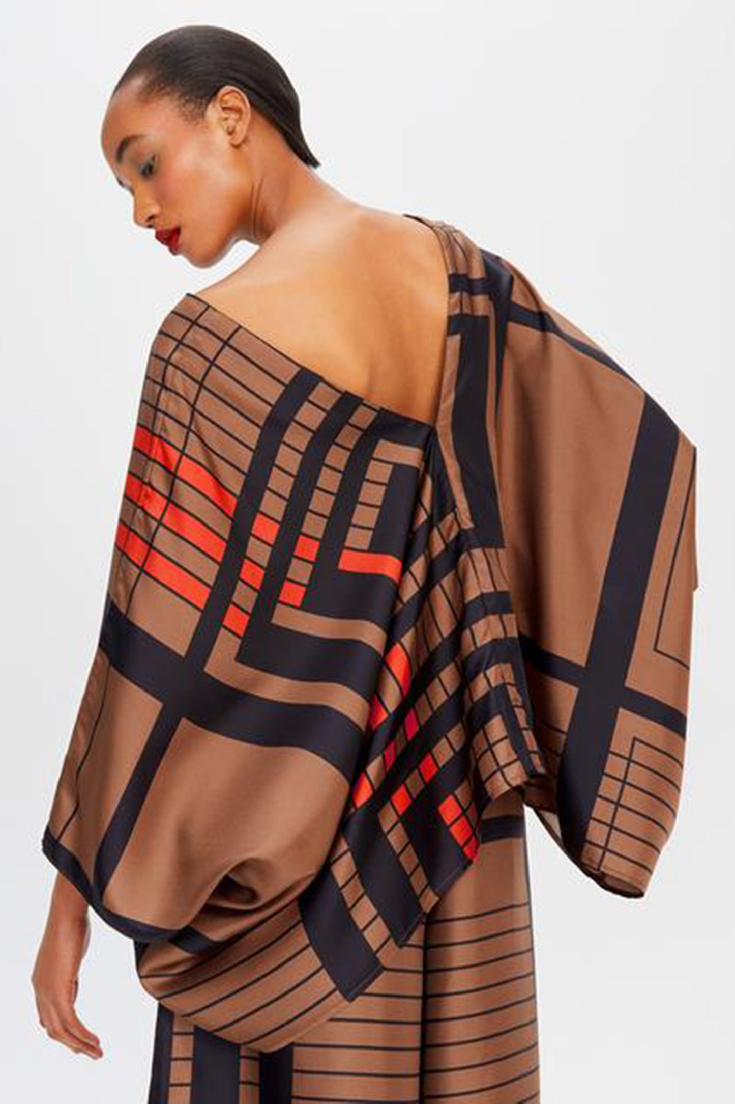 Woman Printed Soft Satin Silk Kaftan