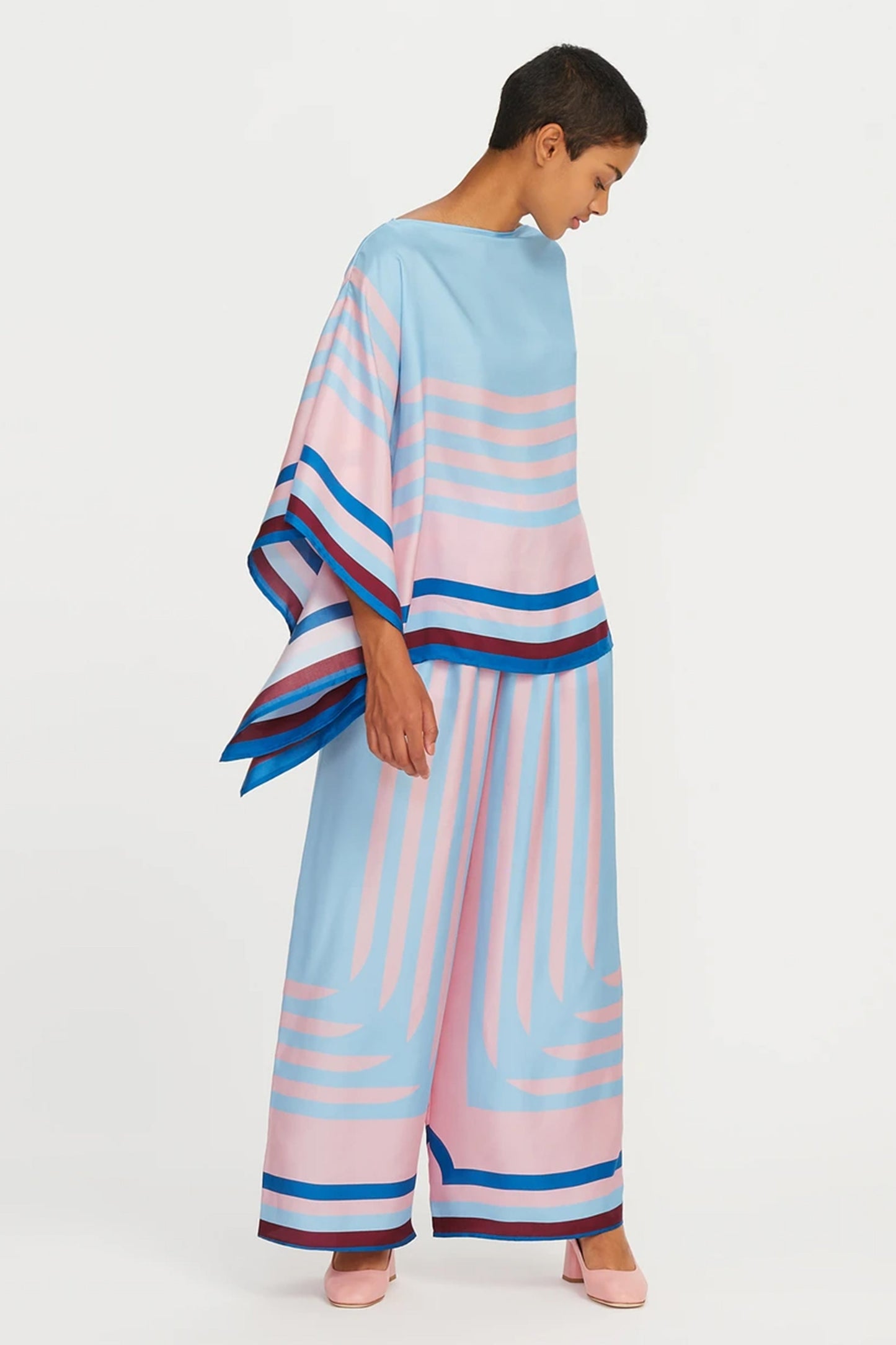 Woman Printed Soft Satin Silk Kaftan