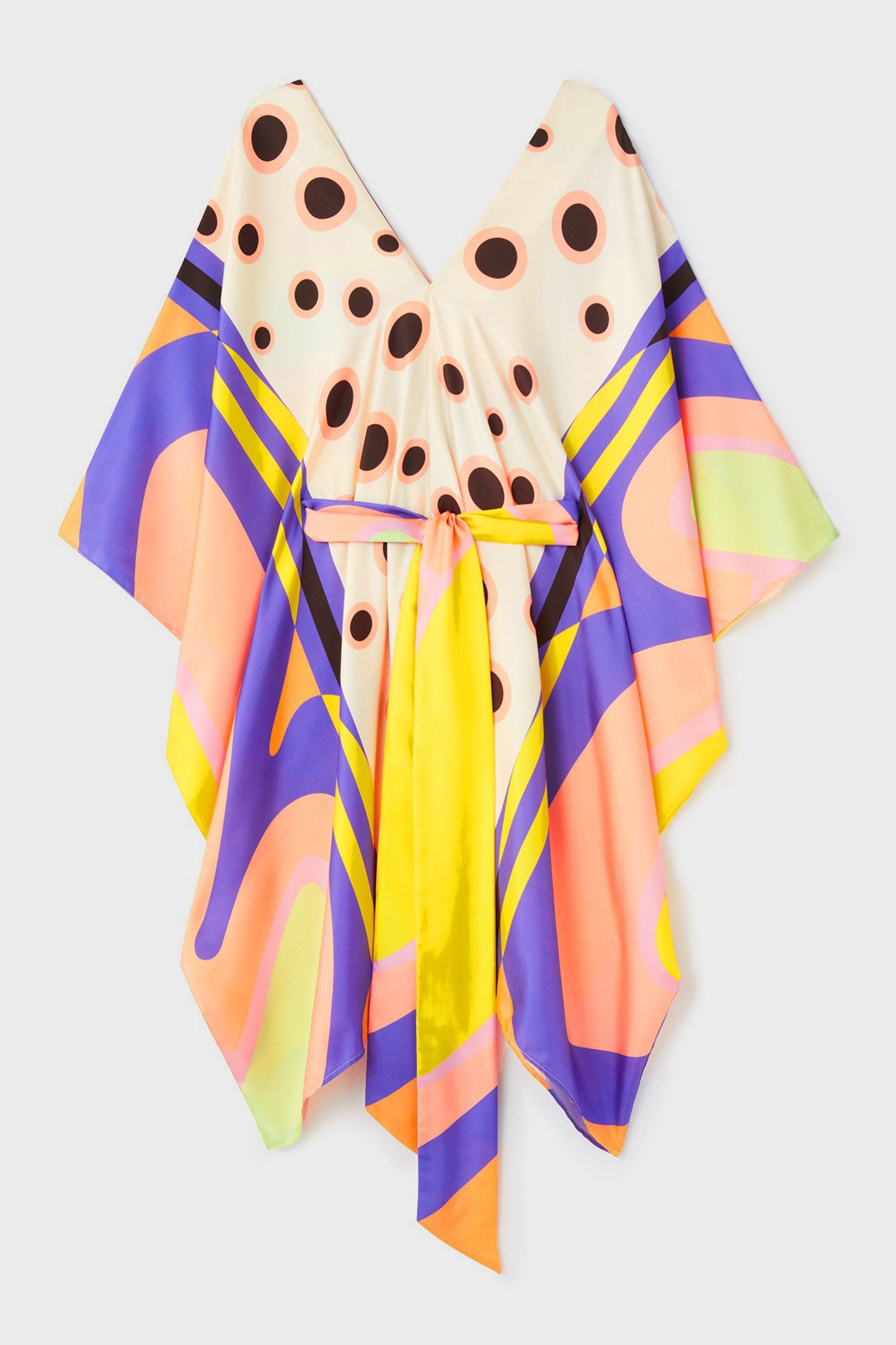 Woman Printed Soft Satin Silk Kaftan