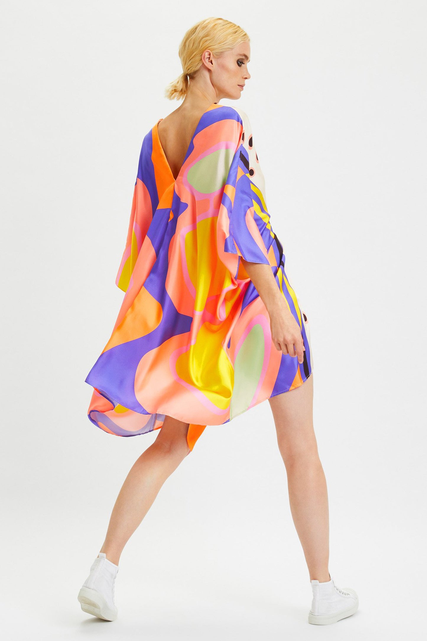 Woman Printed Soft Satin Silk Kaftan