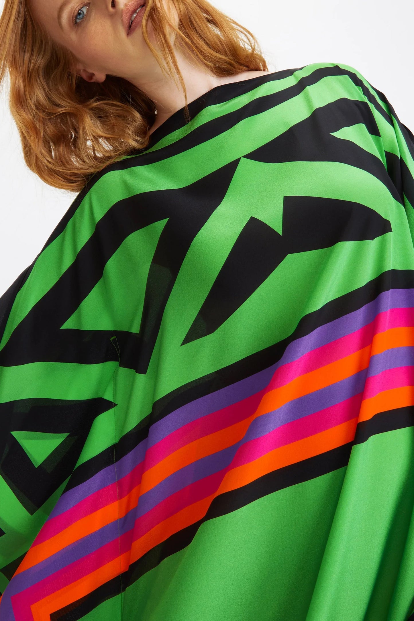 Green Latest Printed Maxi Dress