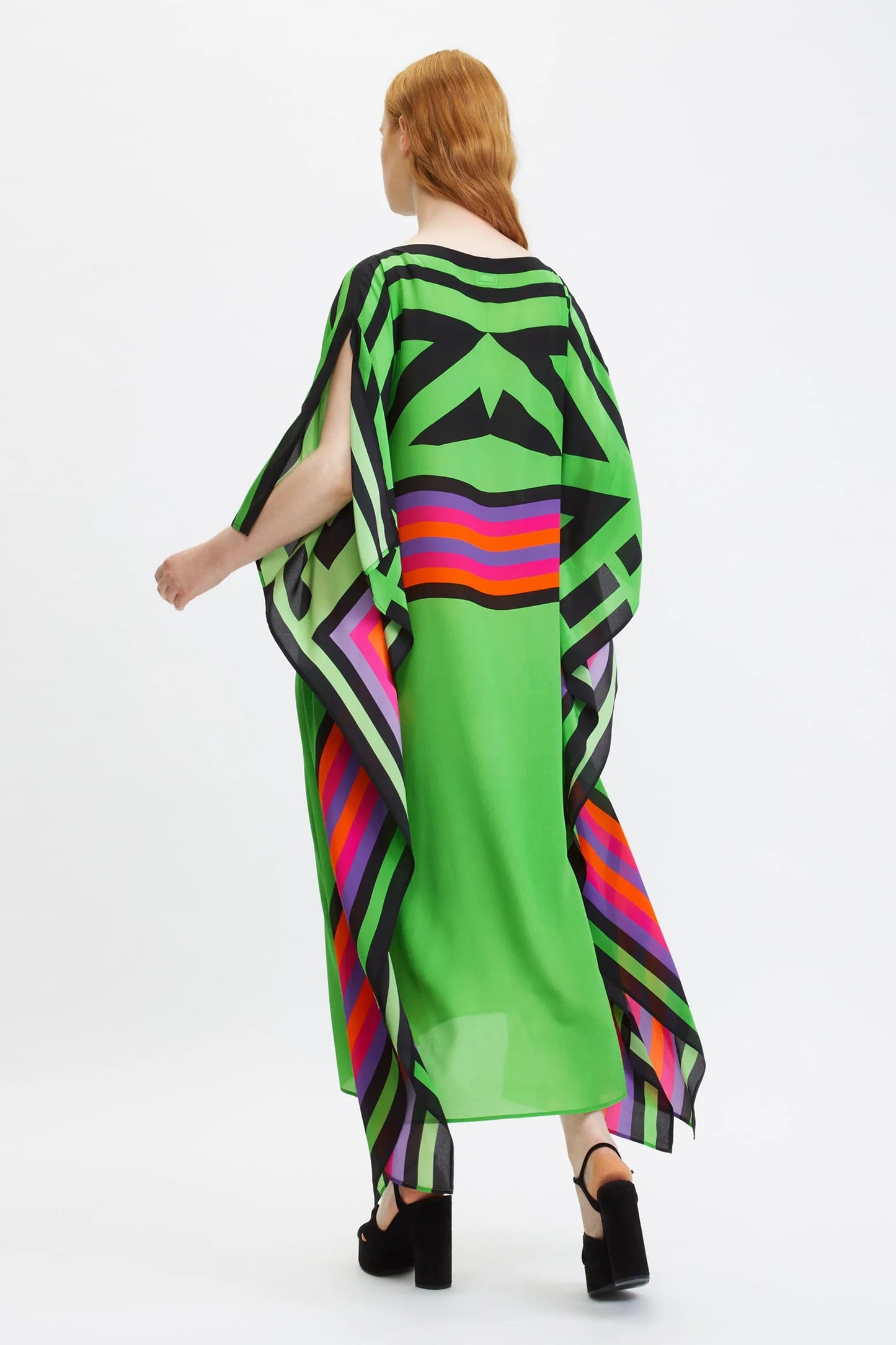 Green Latest Printed Maxi Dress