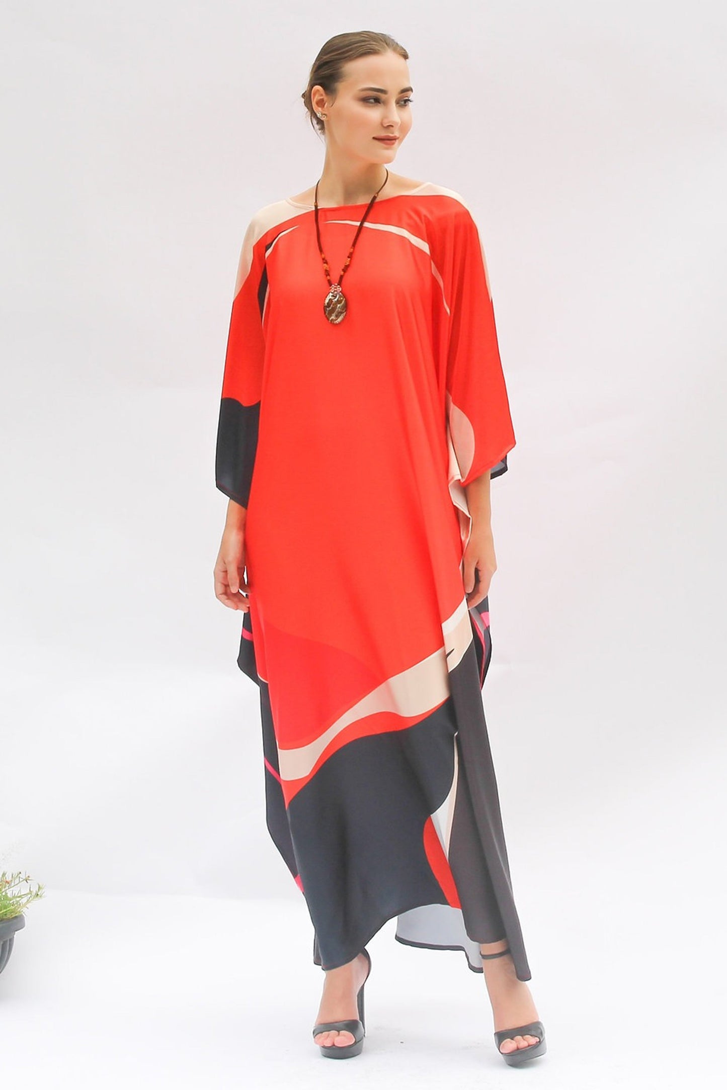 Red Color Desingner Kaftan