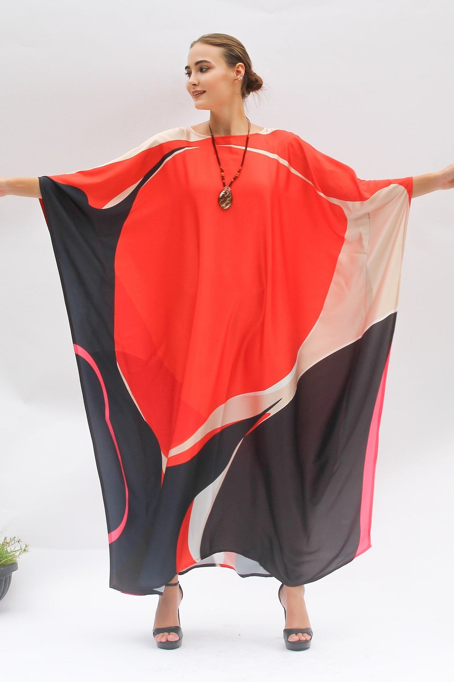 Red Color Desingner Kaftan