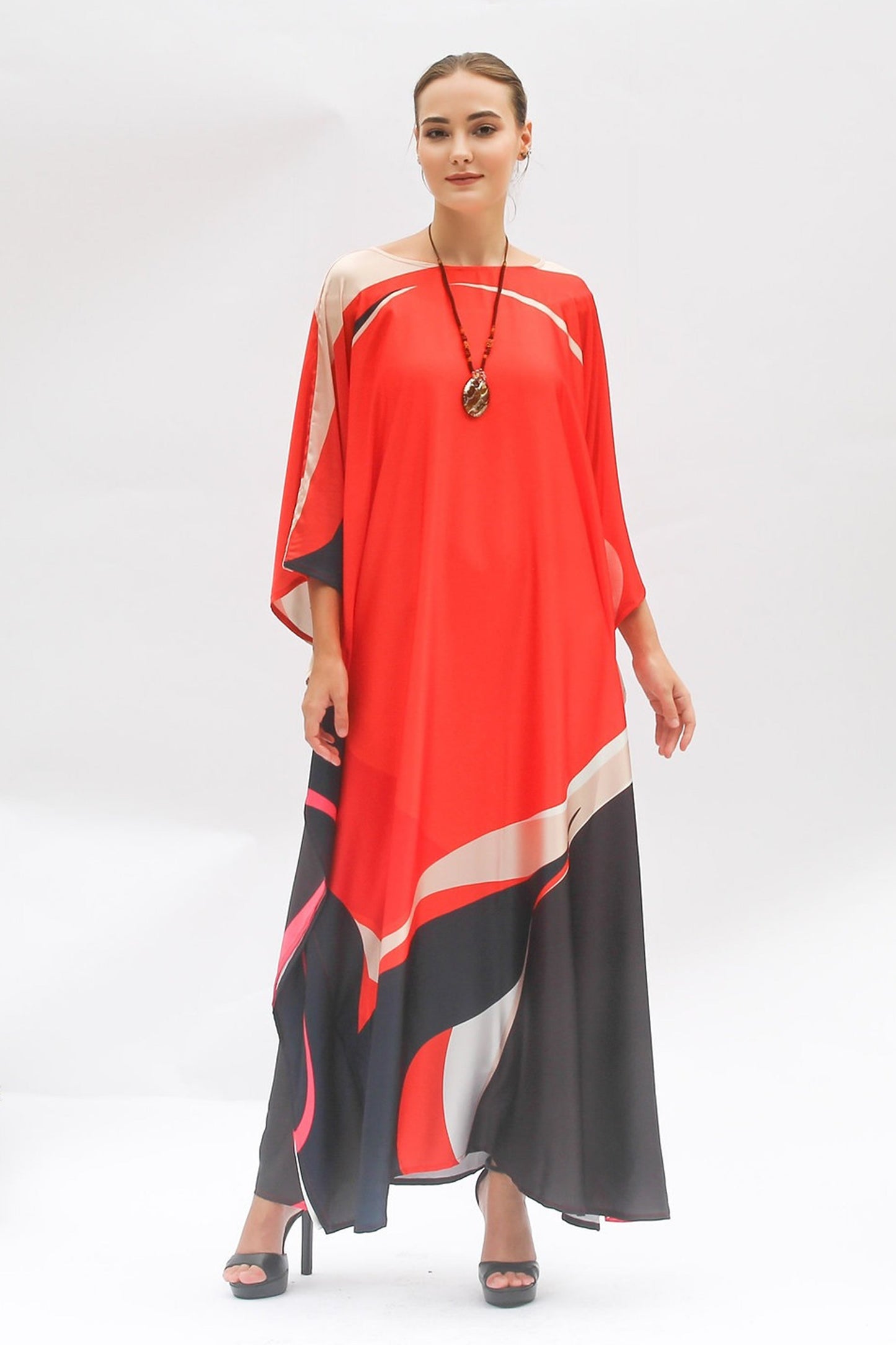 Red Color Desingner Kaftan