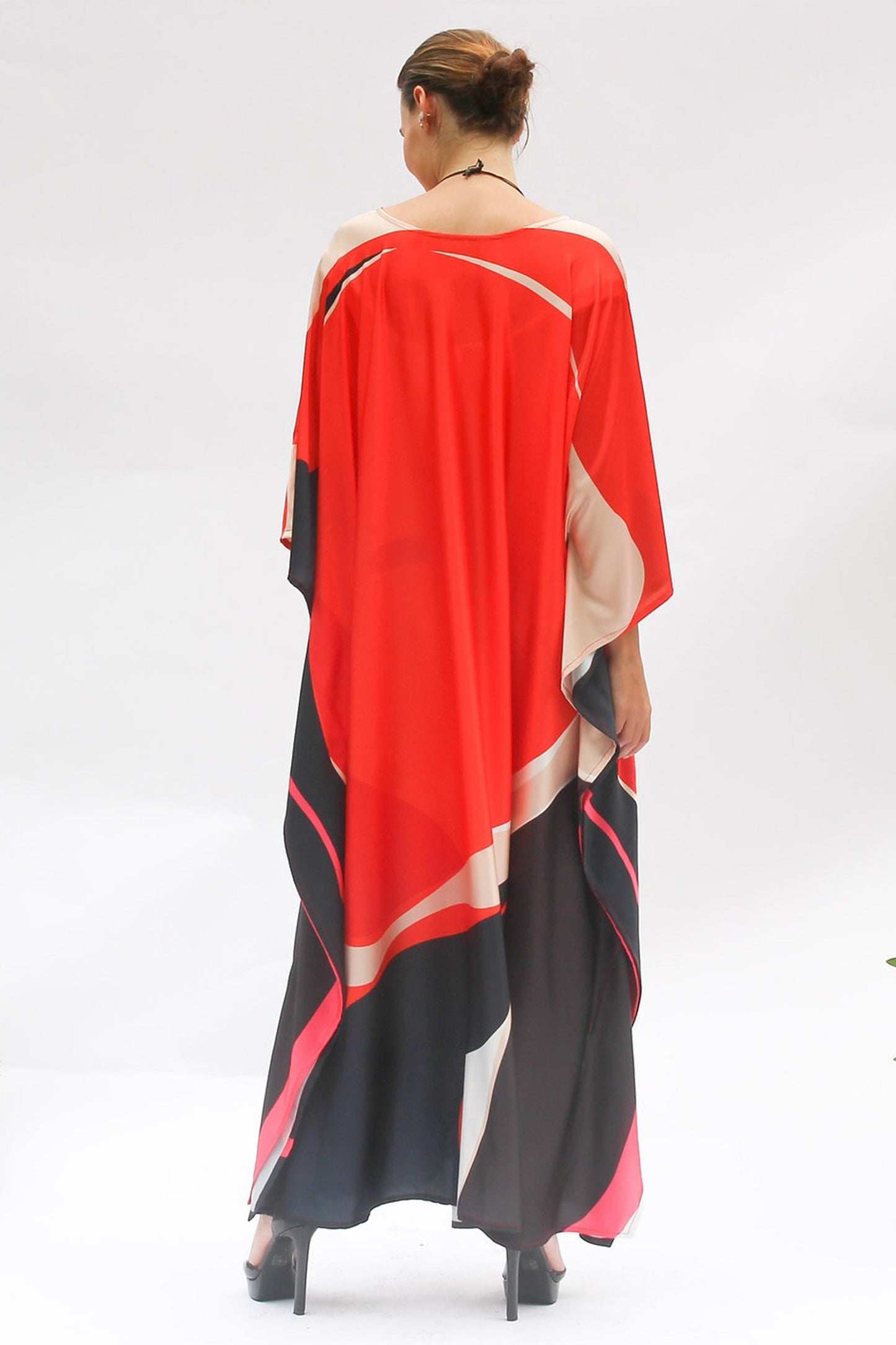 Red Color Desingner Kaftan