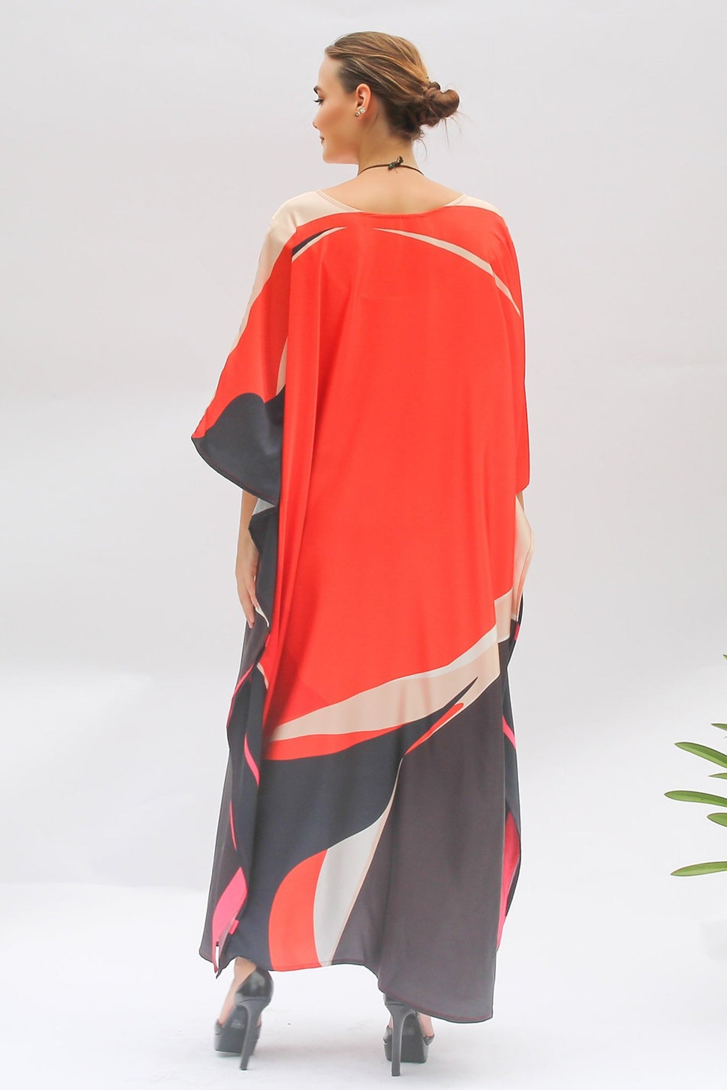 Red Color Desingner Kaftan
