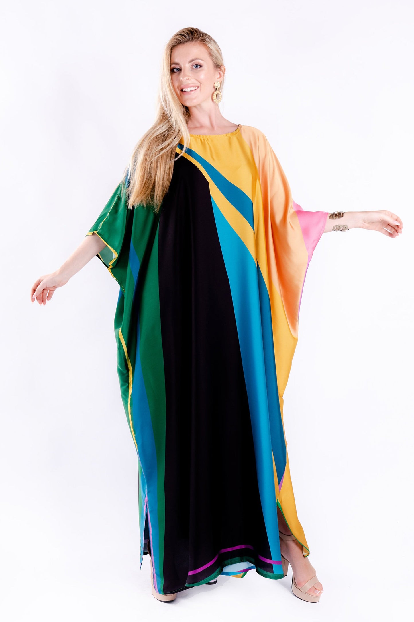 Multi Color Israeli Silk Kaftan