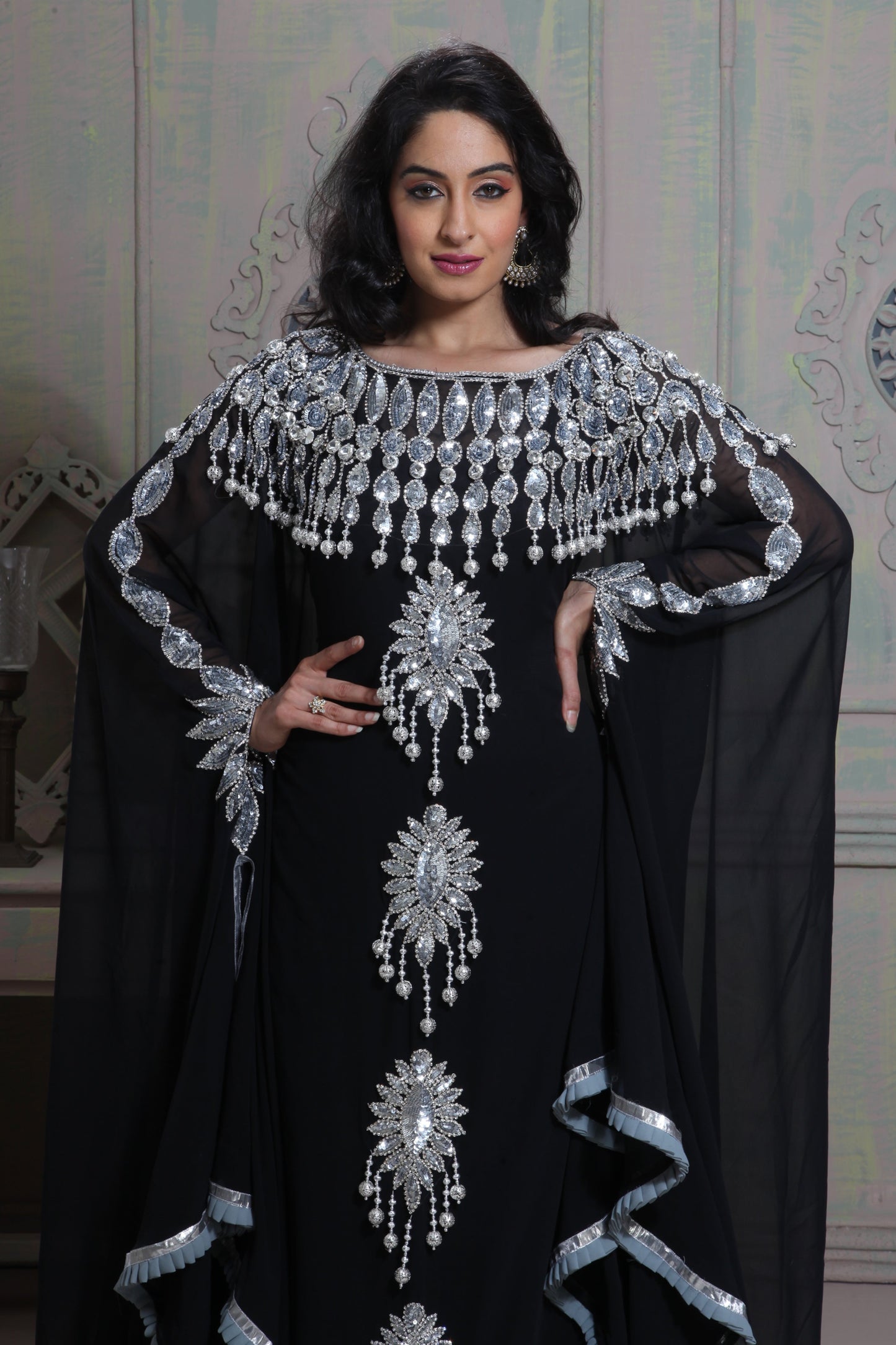 Black color Georgette Islamic Wedding Kaftan
