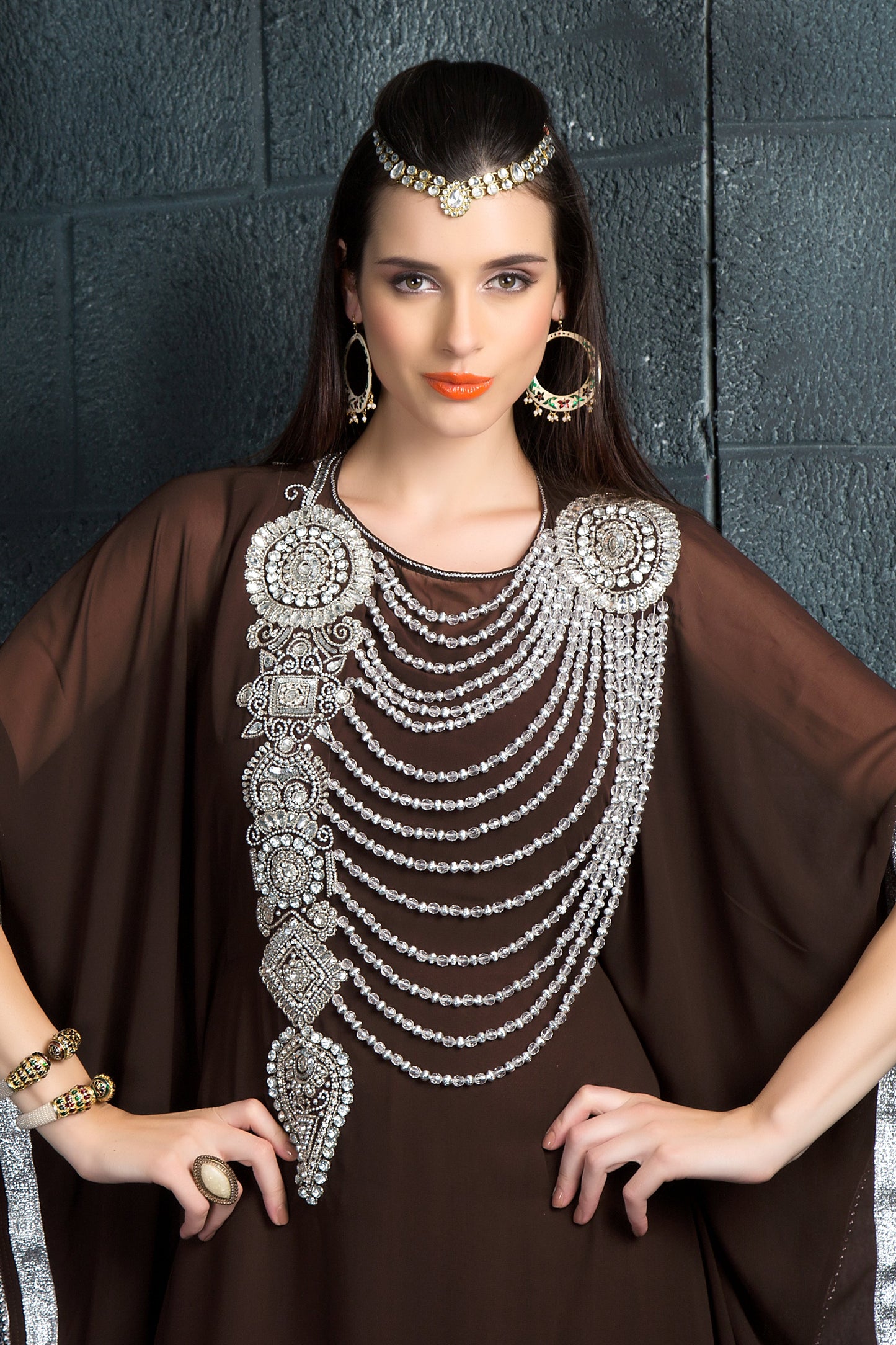 Brown color Israeli Kaftan