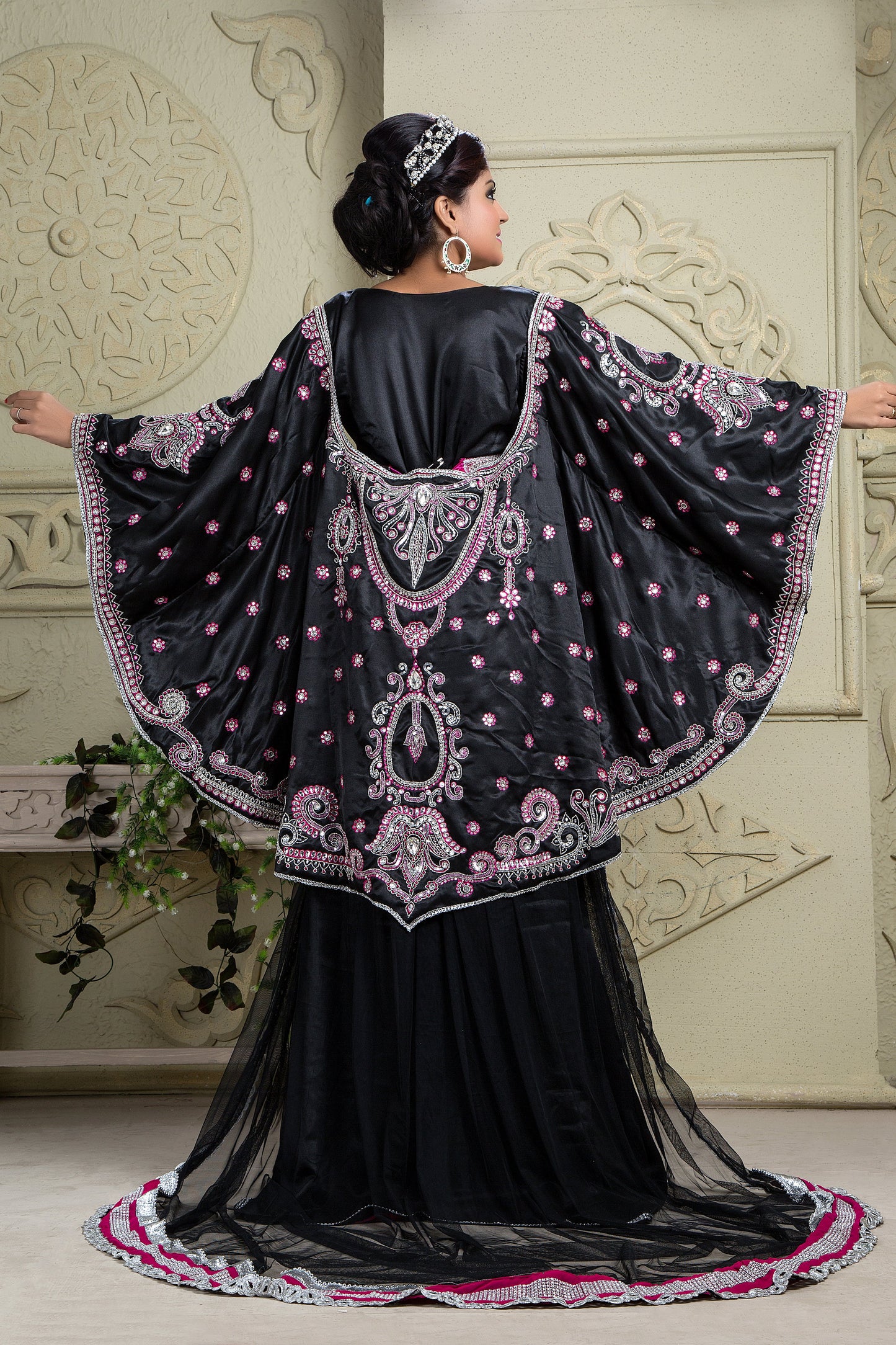 Black Color Moroccan Wedding Arabic Style Kaftan
