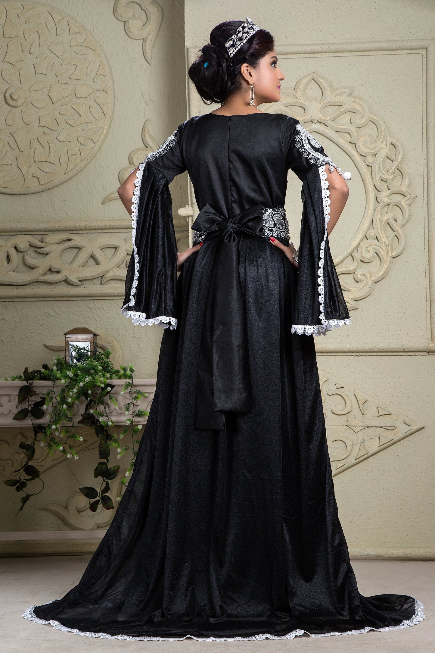 Black Color Jacket Style Moroccan Kaftan