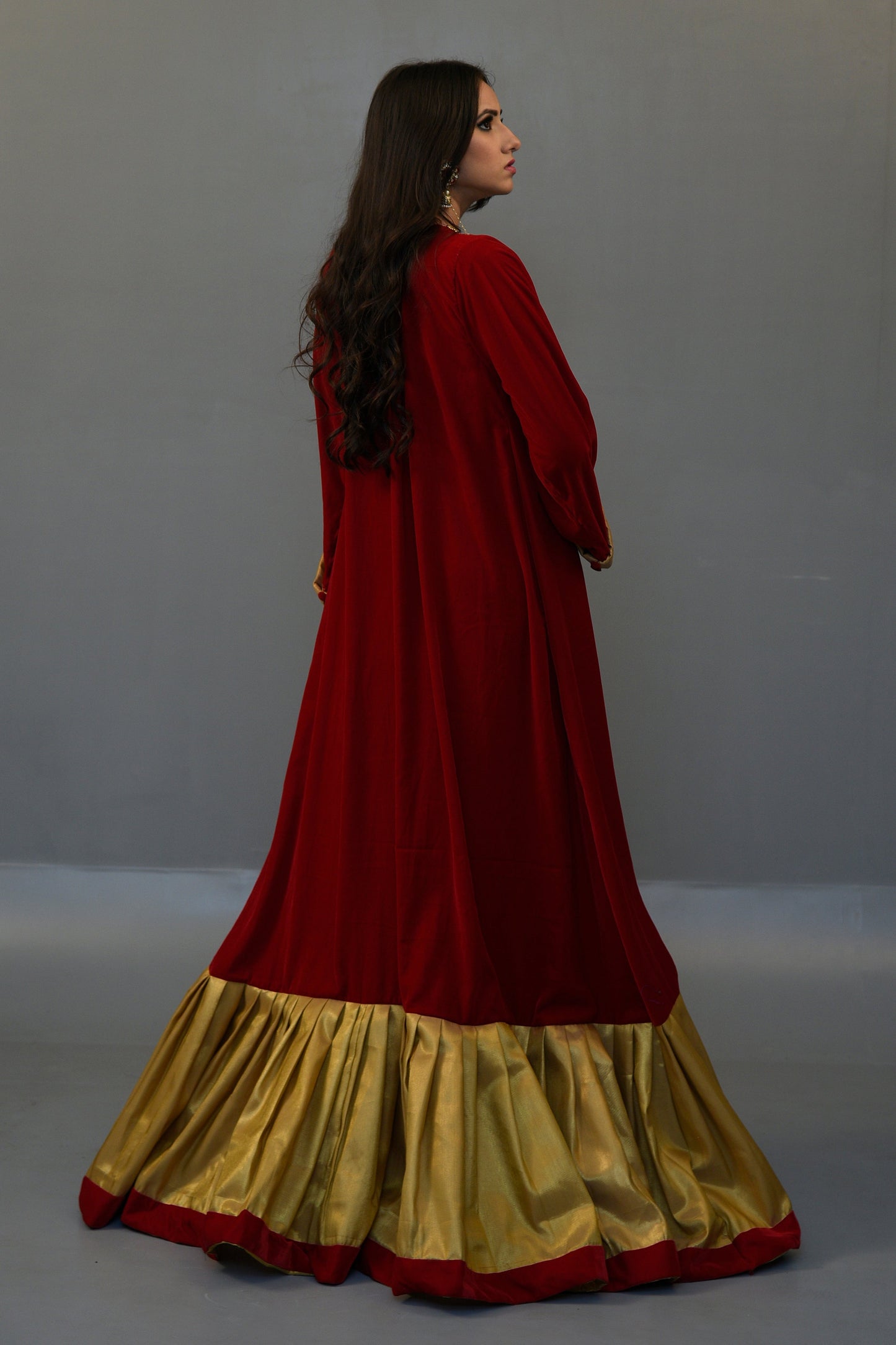 Maroon Color Moroccan Kaftan