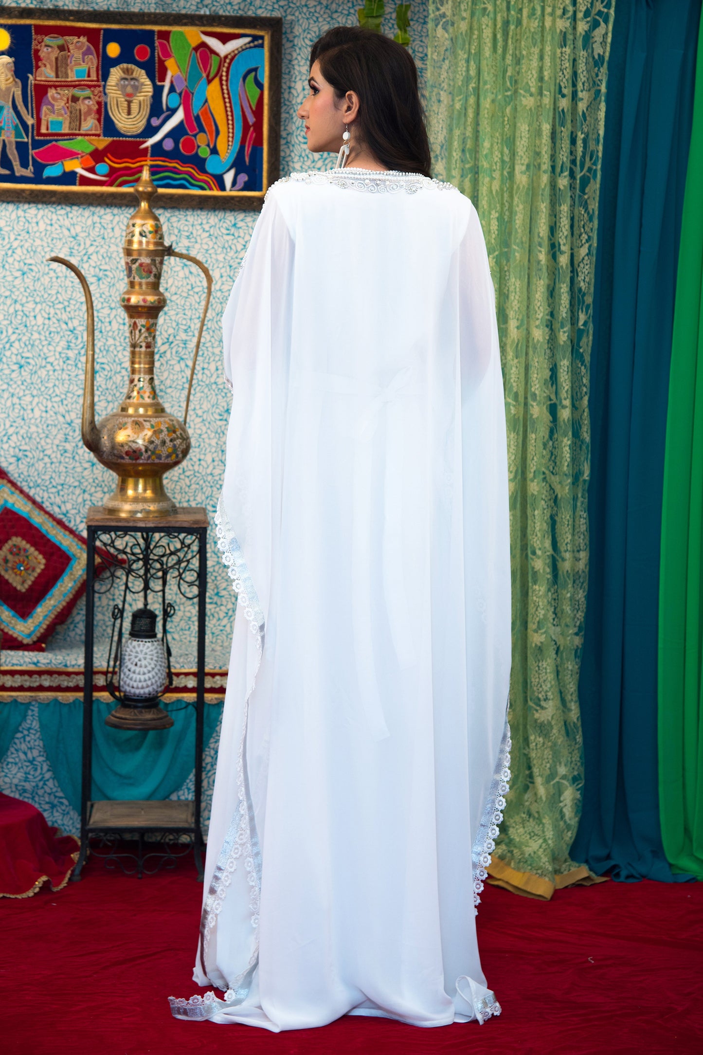 White Color Trendy Abaya Dress