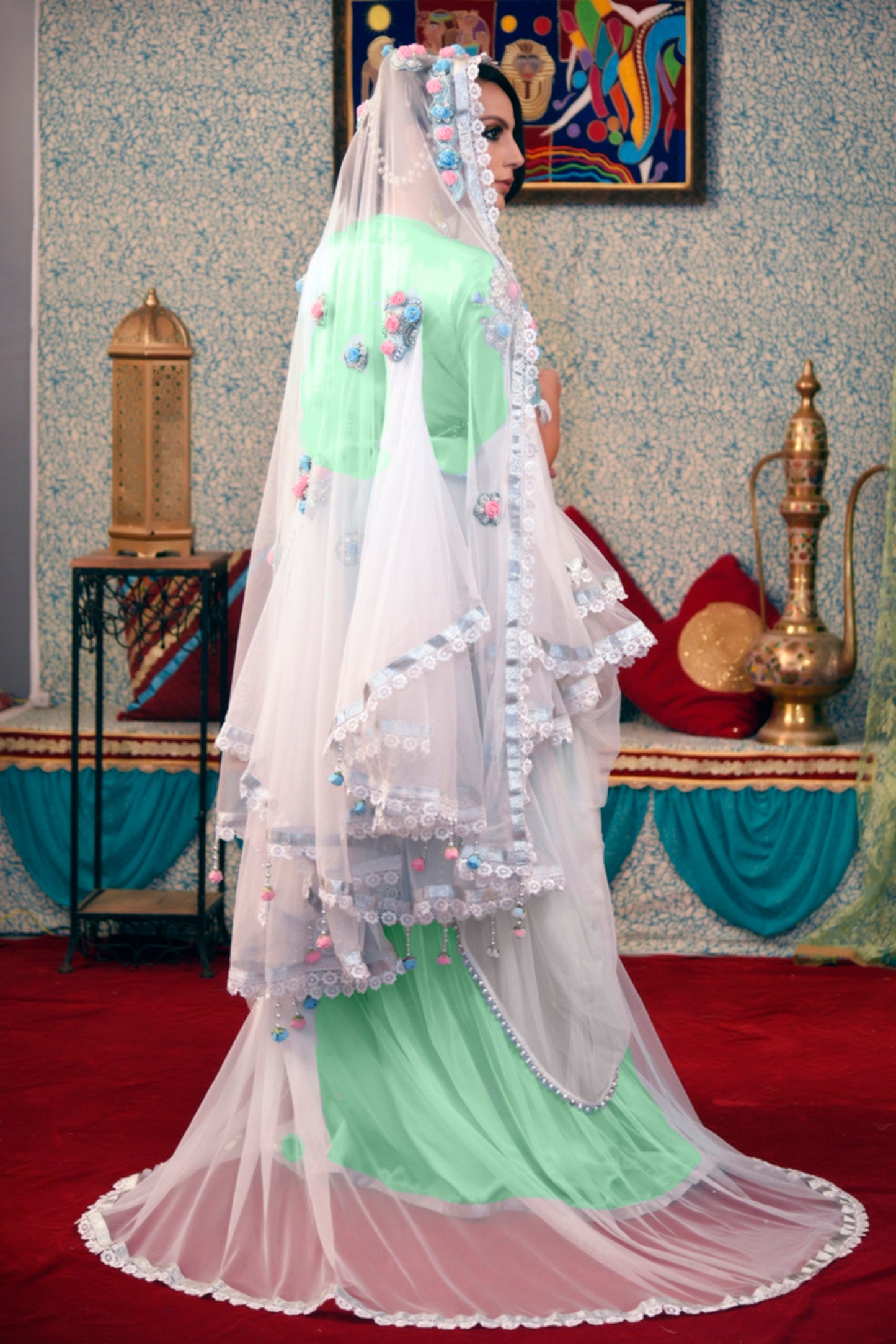 White Color Arabic Moroccan Wedding Caftan