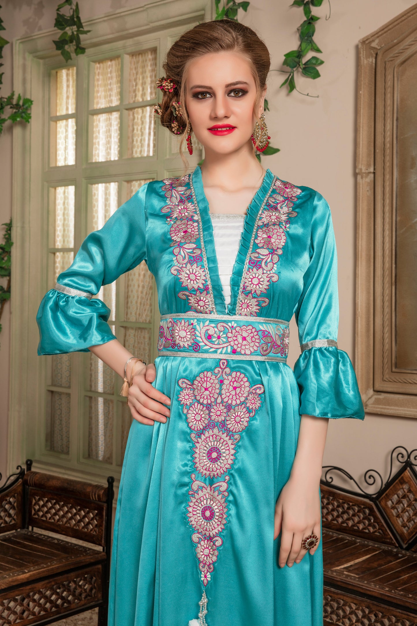 Sea Green Moroccan Kaftan