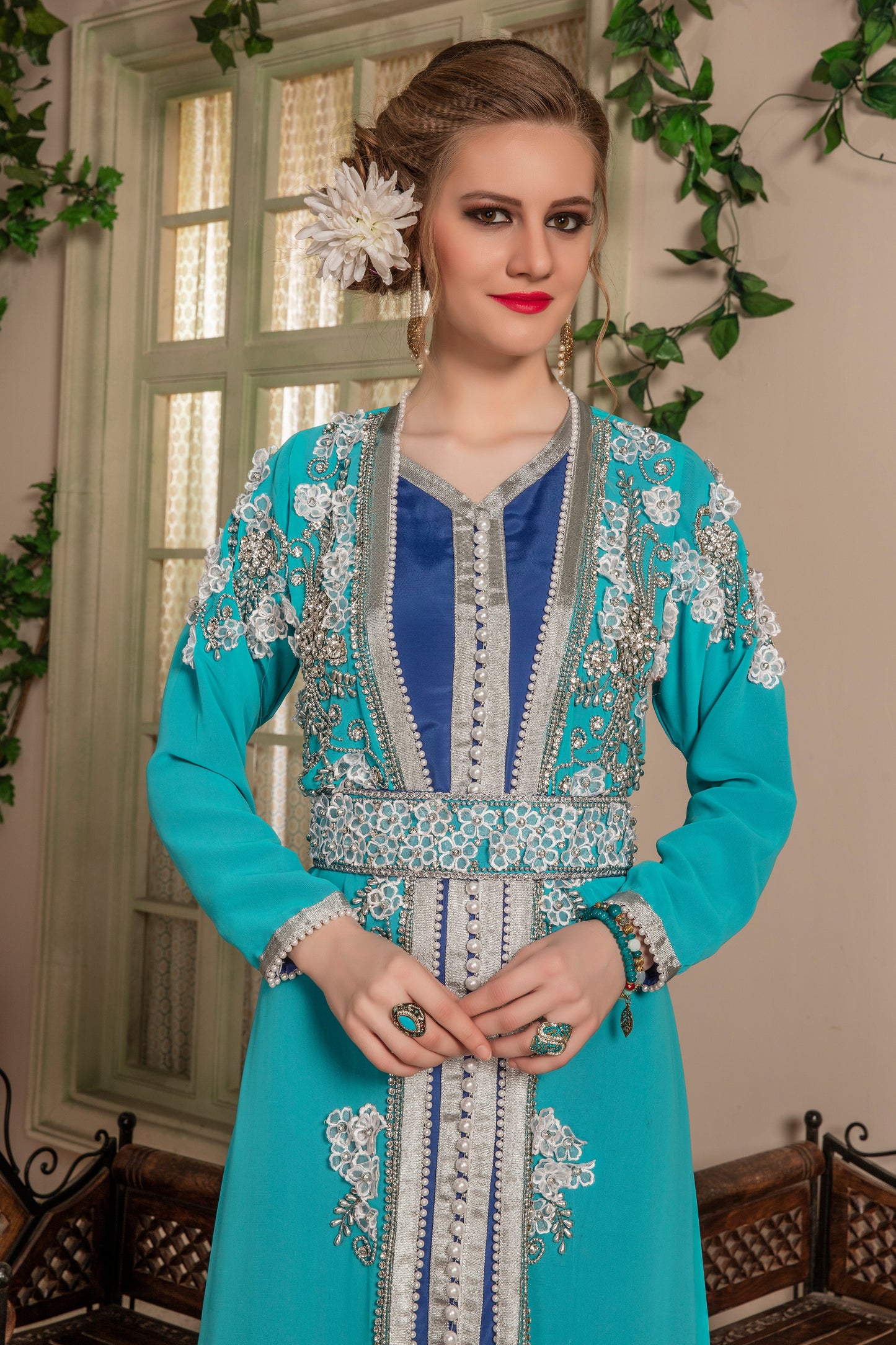 Firozi Morrocon Style Kaftan