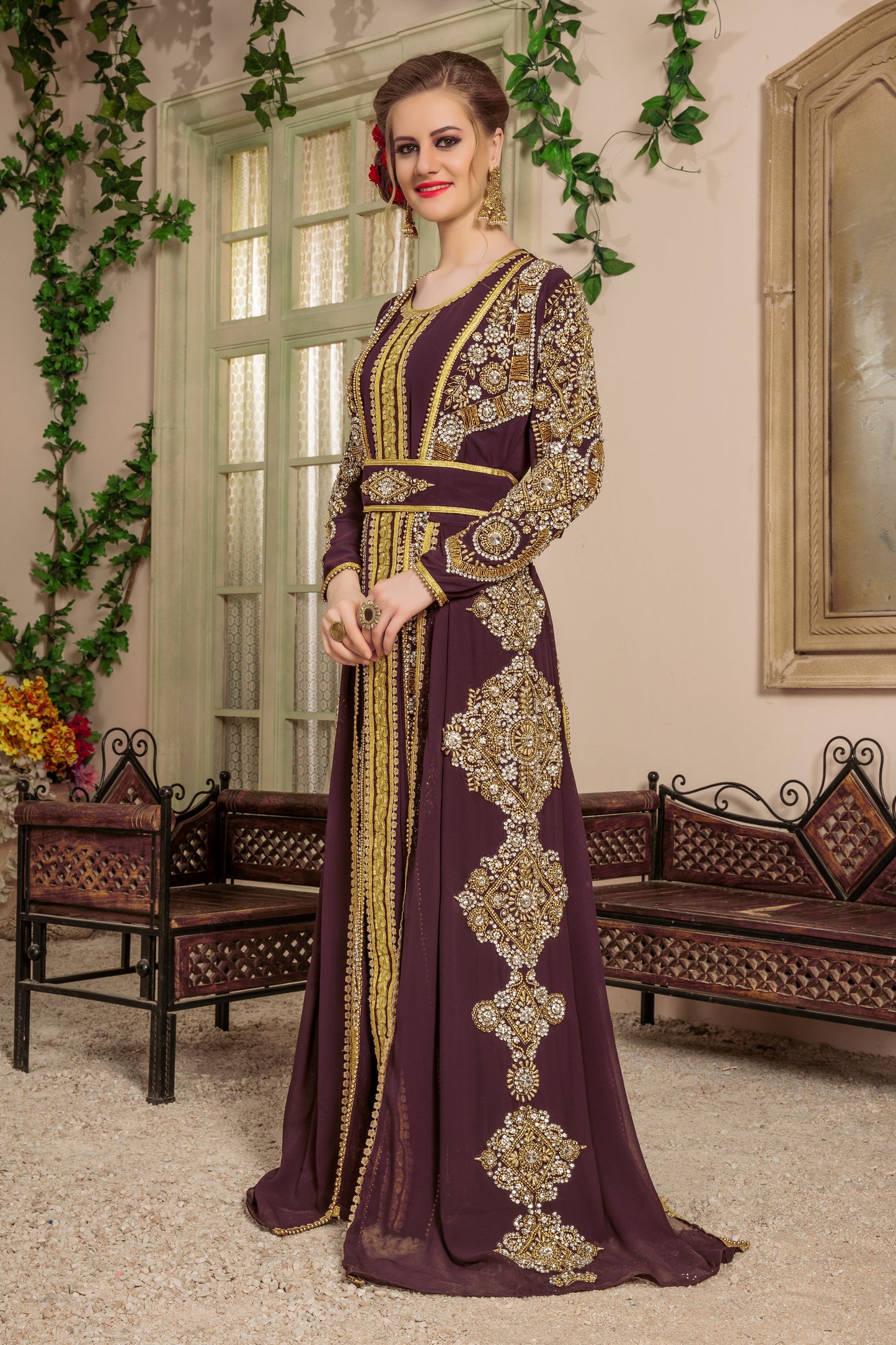 Brown Color Moroccan Style Kaftan