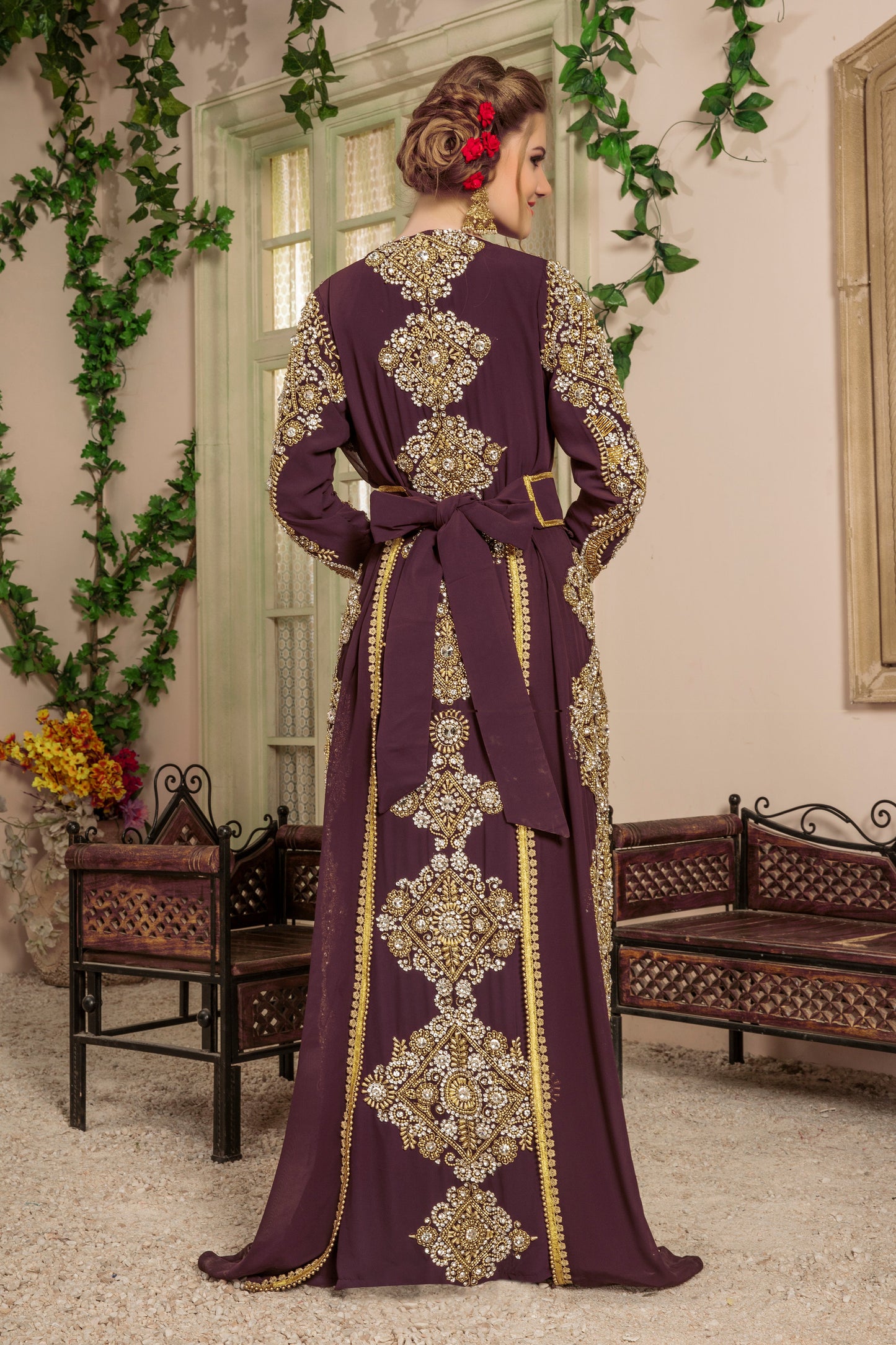 Brown Color Moroccan Style Kaftan