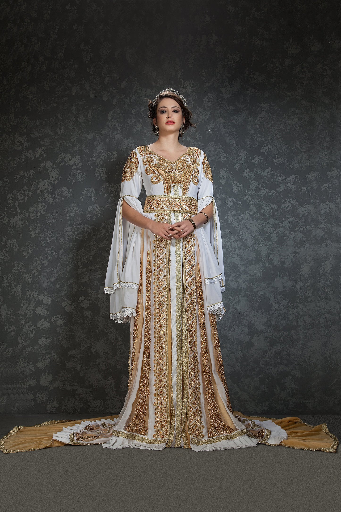 White Color Wedding Moroccan Kaftan