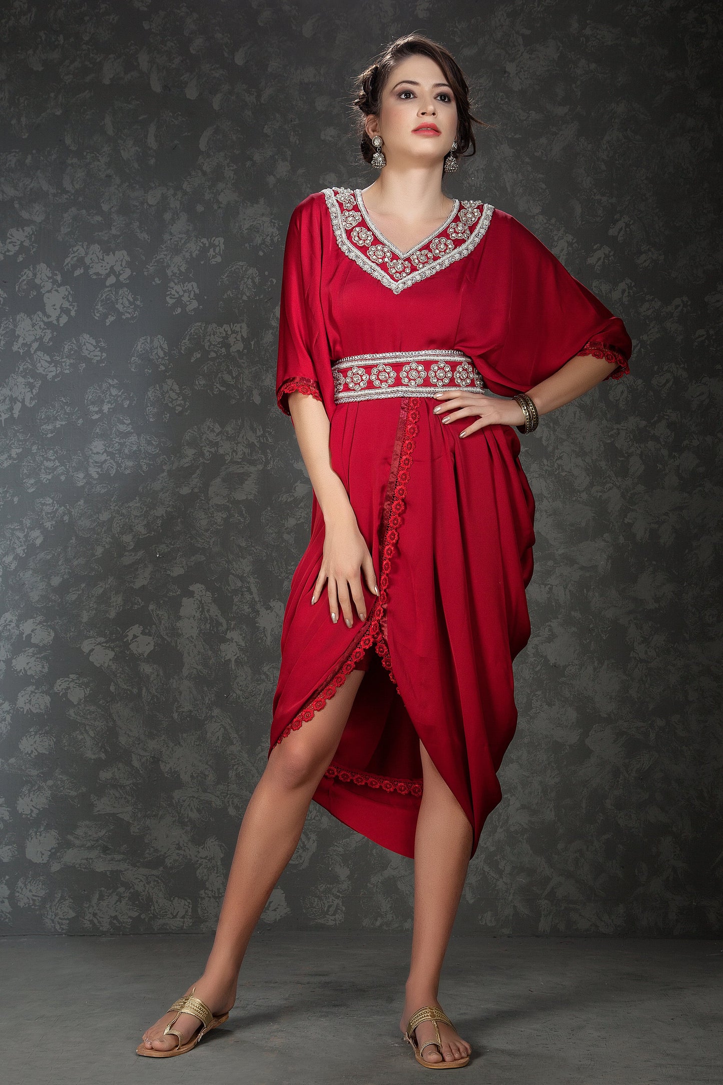 Maroon Color Kaftan Designer