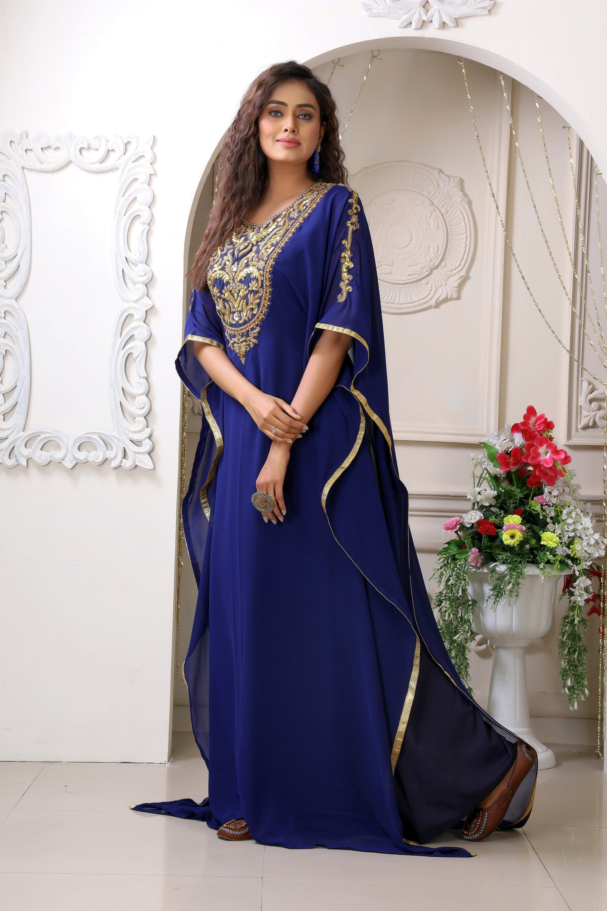 Dark Blue Georgette Caftan
