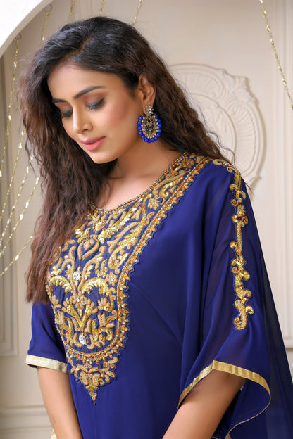 Dark Blue Kaftan Gown
