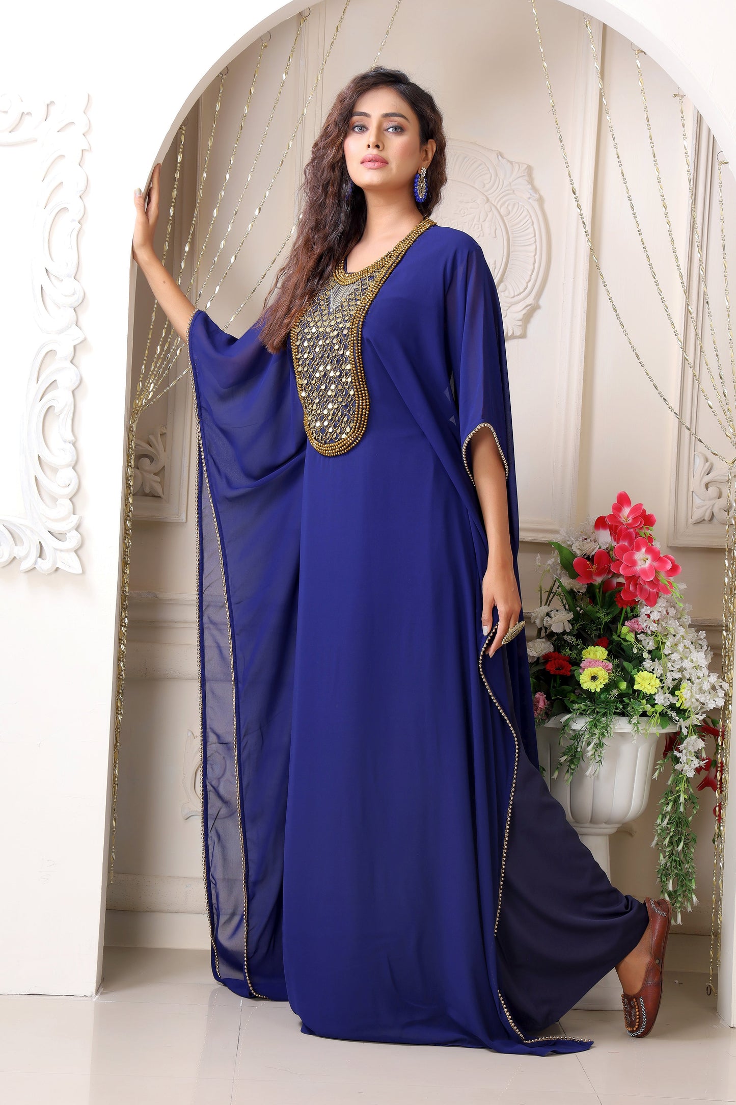 Dark Blue Partywear Kaftan 