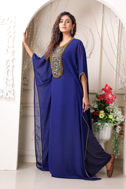 Dark Blue Partywear Kaftan 