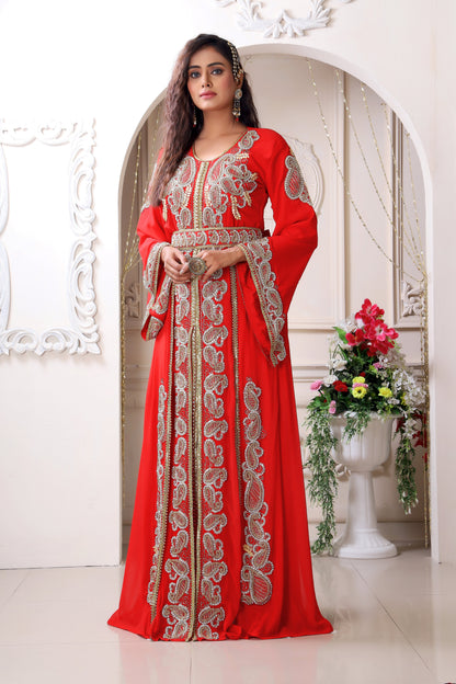 Arabic Maxi Hand Beaded Farasha Dress