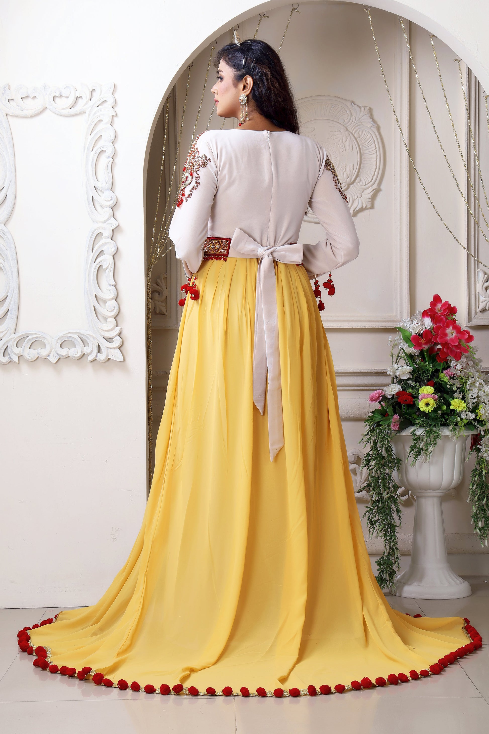 Arabic Maxi Hand Beaded Party Wear Kaftan
