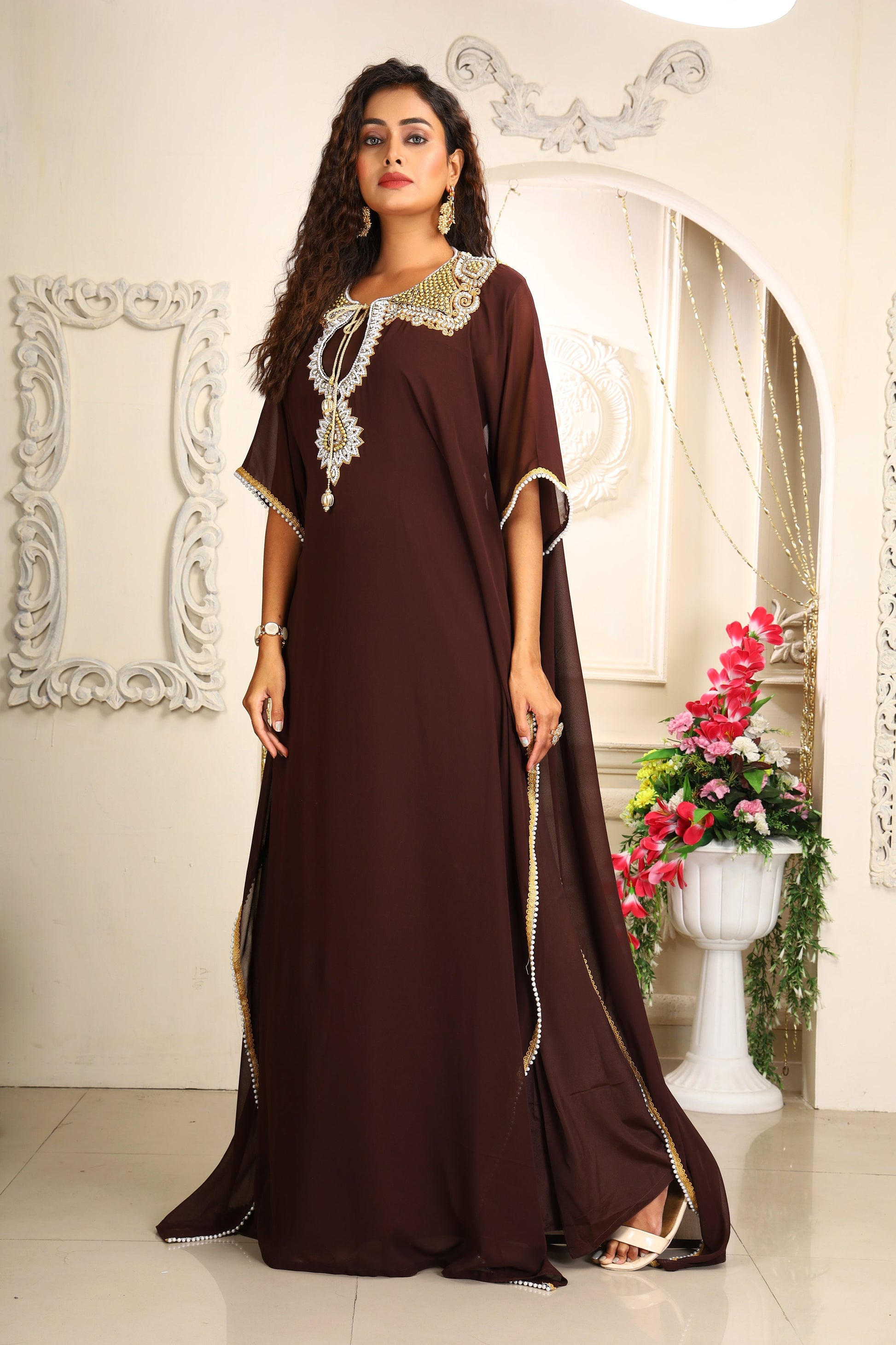 designer caftan dresses White Kaftan Dress