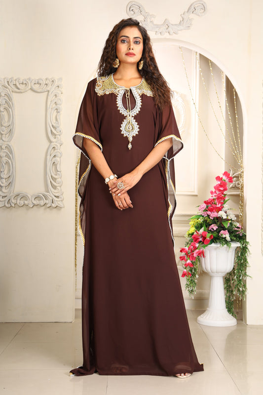Brown Islamic Designer Kaftan