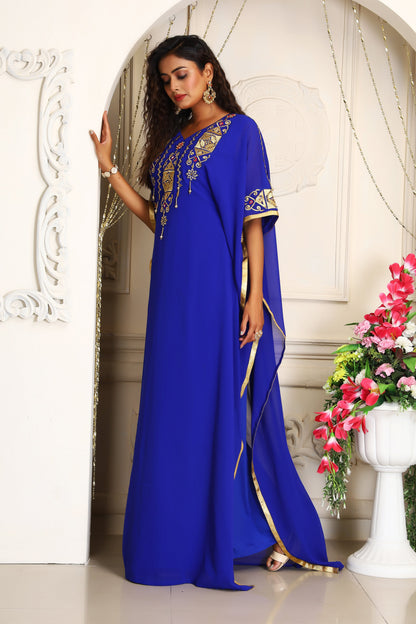 SALE!! Royal Blue Designer Embroidery Takchita Kaftan / Arabic Maxi Caftan African Long Maxi pretty Kaftan Dress, Islamic kaftan For Womens RobeDesert SALE!! Royal Blue Designer Embroidery Takchita Kaftan / Arabic Maxi Caftan African Long Maxi pretty Kaftan Dress, Islamic kaftan For Womens RobeDesert