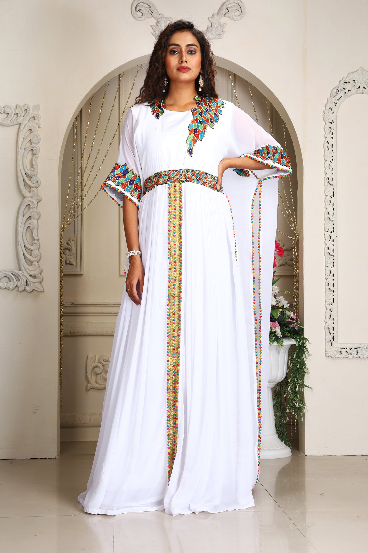 White Embroidery Work Designer