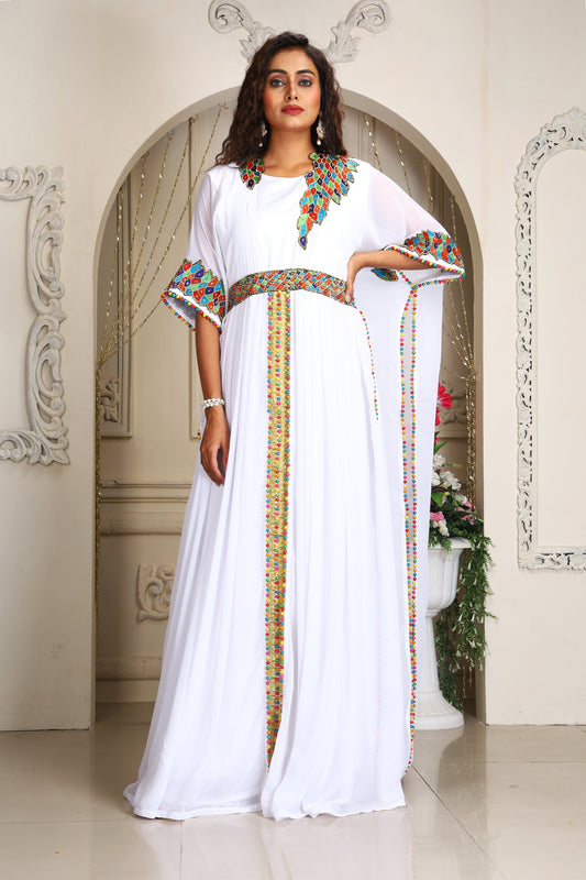 White Embroidery Work Designer