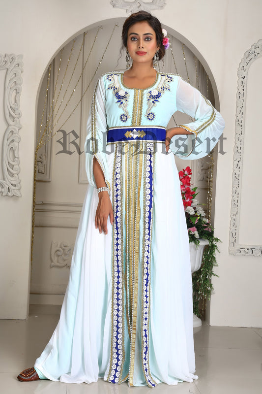 Mint Green Designer Israeli Kaftan