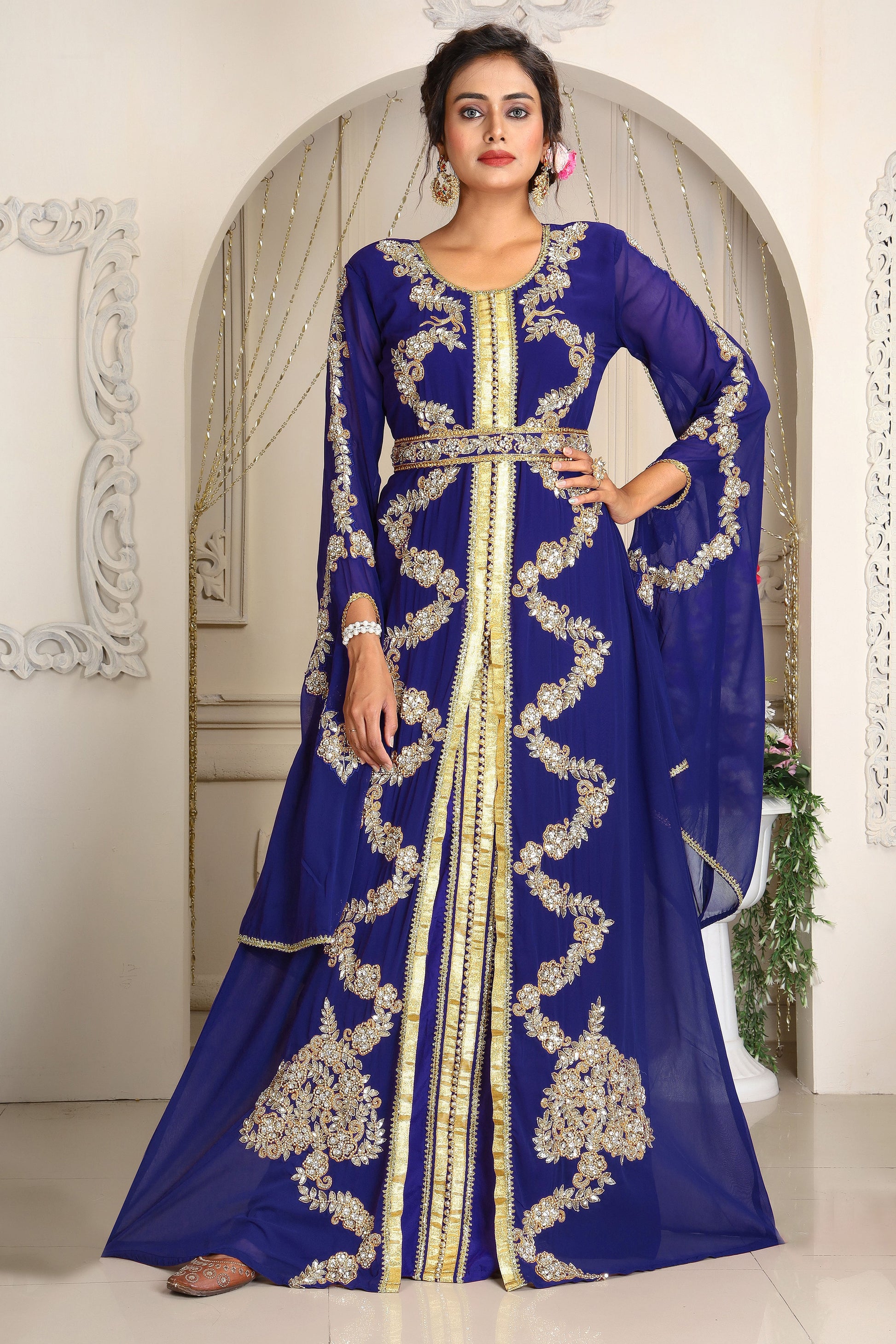 Dark Blue Designer Kaftan